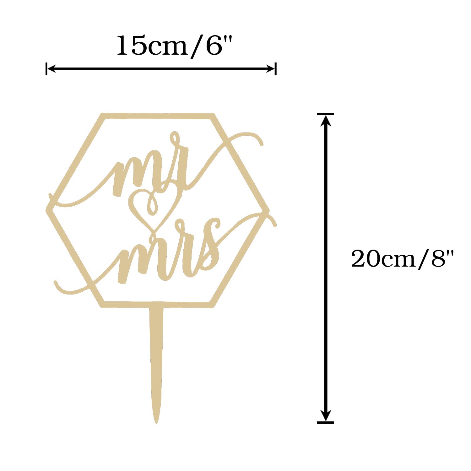 Personalized Geometric Wooden Wedding Cake Toppers - Mr & Mrs Monogram Rustic Cake Decoration for Wedding, Anniversary, Engagement & Birthday Parties - Perfect for Rustic, Boho & Farmhouse Wedding Themes
