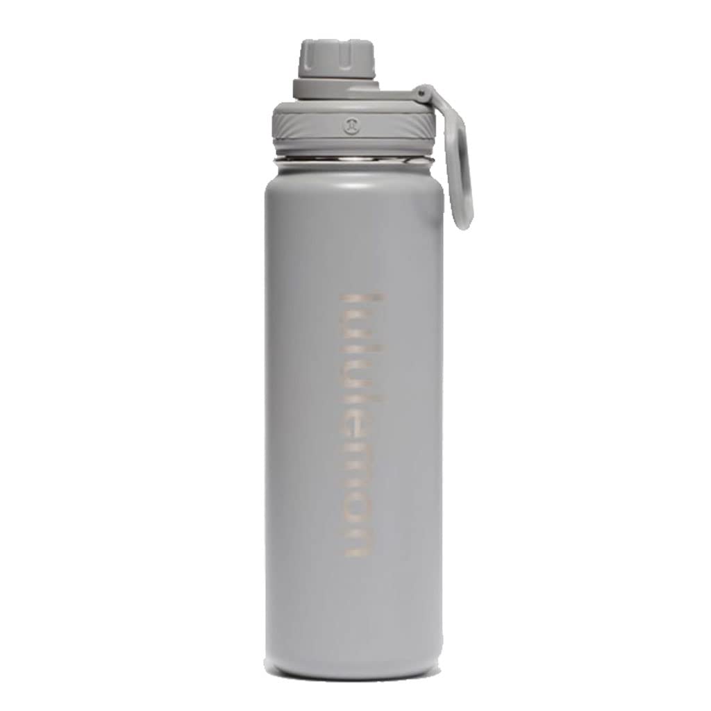 PQLQ 24oz/710ml Large Capacity Sports Water Bottle - Double Insulated Stainless Steel Wide Mouth Water Bottle with Handle, No Sweat Design for Gym, Hiking, Running & Outdoor Activities