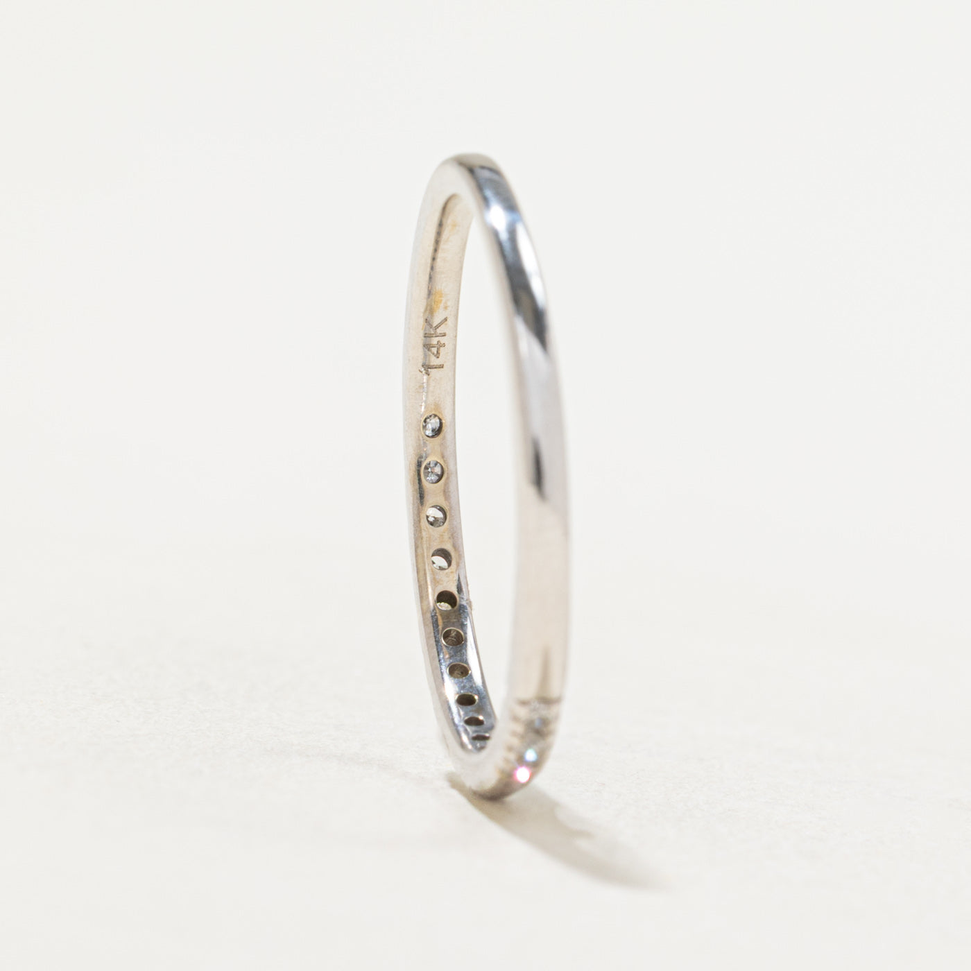 Semi Eternity Diamond Band Ring - 0.13 Carat Total Weight (CTW) - Size 7.25 - Perfect for Wedding, Anniversary & Special Occasion Gifts