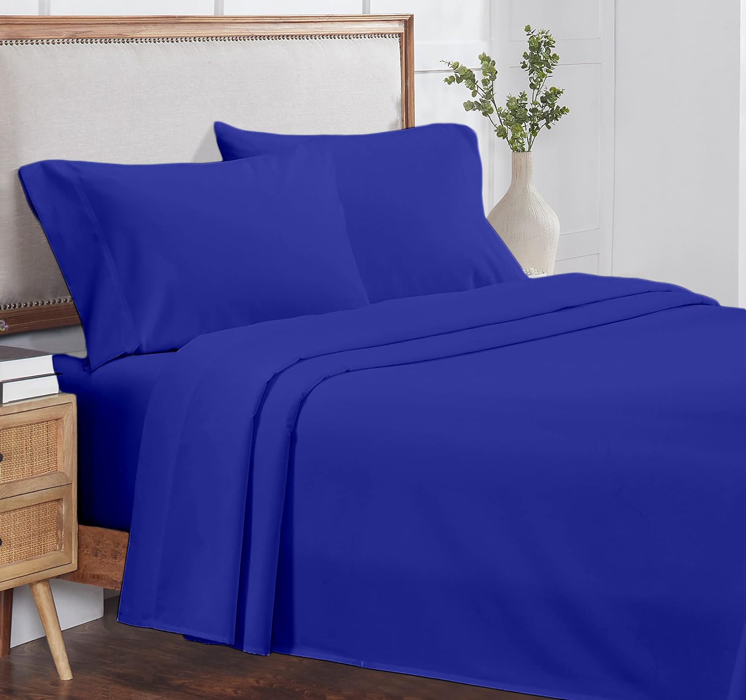 4-Piece California King Organic Cotton Sheet Set - 800 Thread Count, Soft & Breathable Luxury Bedding with 8-12