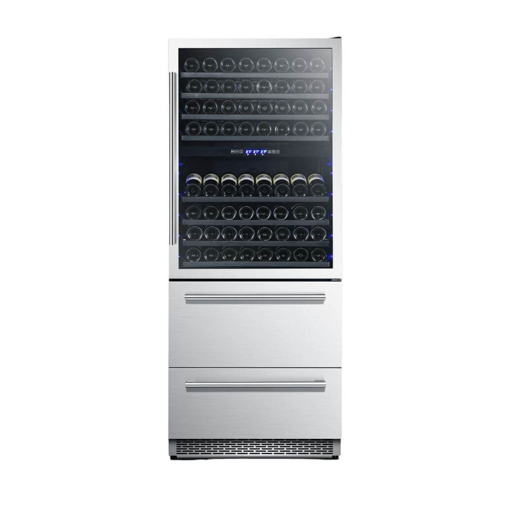 Forno Capraia 30 Inch Dual Zone Wine Cellar - 144 Bottle Capacity, 6.25 Cubic Feet, Freestanding Design (Model FWCDR6661 30S) - Perfect for Home Bars, Restaurants, and Wine Collectors