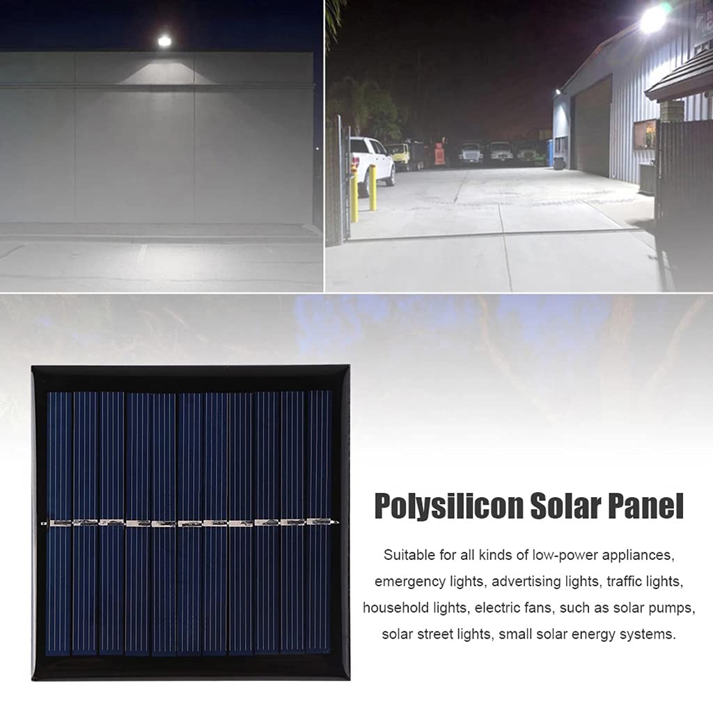 Portable Solar Phone Charger with USB - 95X95mm Compact Solar Panel for iPhone, Android, Camping & Outdoor Use - Includes LED Lights for Emergency Power Backup