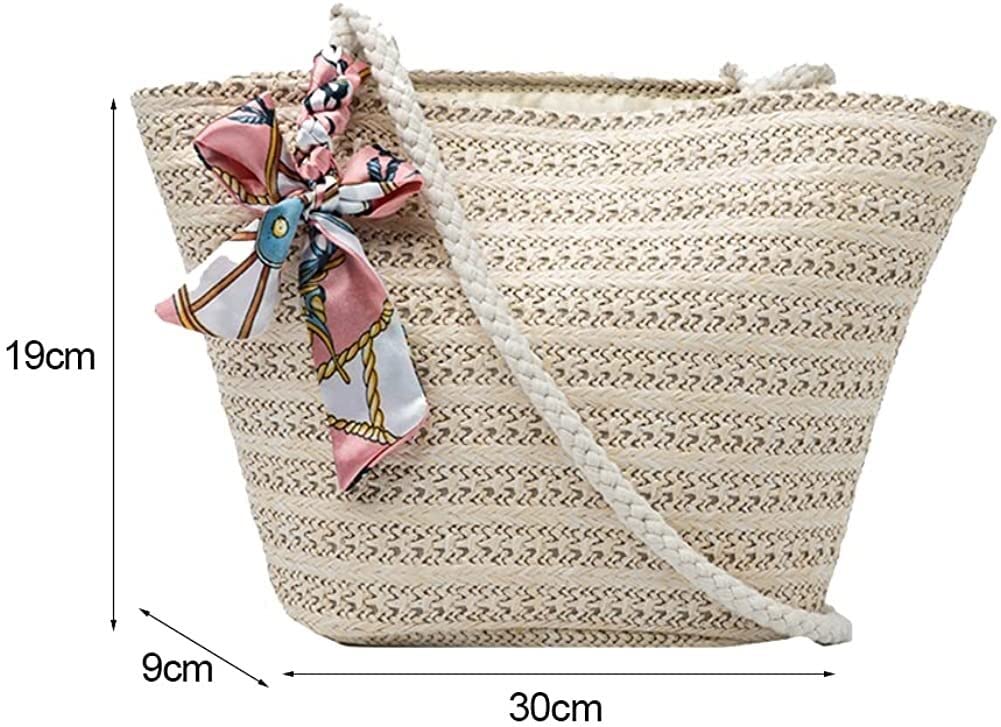 Handmade Hand-Woven Straw Crossbody Bag for Women - Fashionable Summer Beach Tote with Adjustable Strap, Large Boho Chic Purse (Beige) | Perfect for Vacation, Pool Parties & Casual Outings