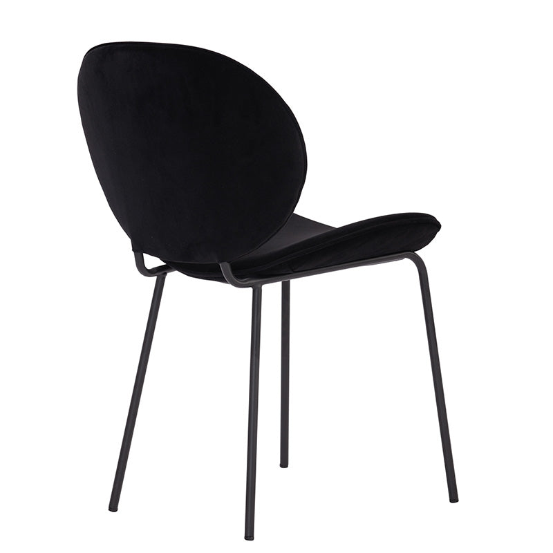 Luxury Black Velvet Dining Chair - Modern Upholstered Kitchen & Dining Room Furniture for Home Decor | Perfect for Formal Dining, Breakfast Nook & Small Spaces