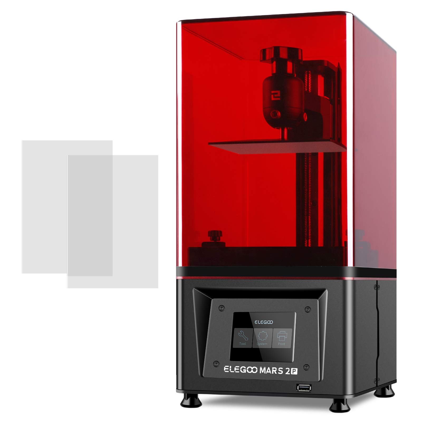 ELEGOO Mars 2 Pro 3D Printer - 2K Monochrome LCD UV Resin Printer with 5.1x3.1x6.3in Build Size & Front USB Port | Perfect for Miniatures, Jewelry, and DIY Crafts