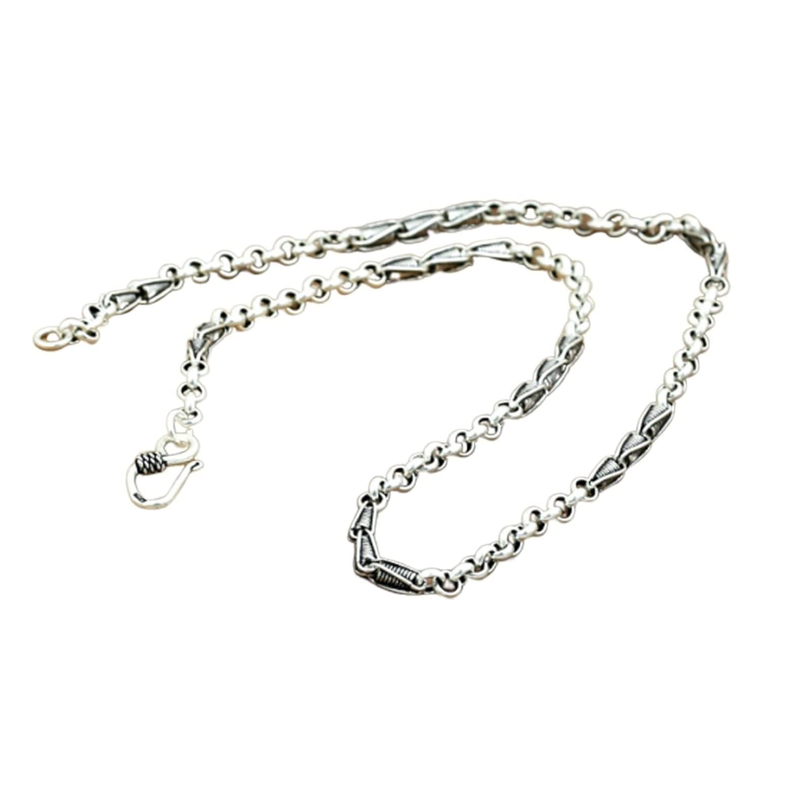 4mm Sterling Silver Men's Chain Necklace - 18 Inch Adjustable Length for Layering & Everyday Wear | Durable & Stylish Jewelry for Men, Gift for Him, Wedding, Party & Casual Outfits