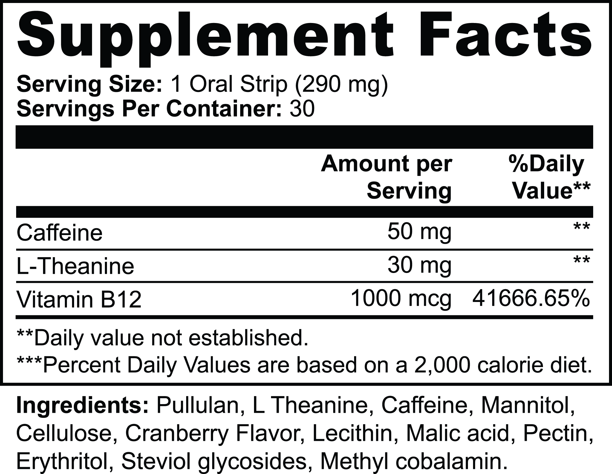 Energy Strips - Cranberry Flavor | Fast-Acting Energy Boost for Workouts, Study & Travel | Sugar-Free & Portable Energy Supplement
