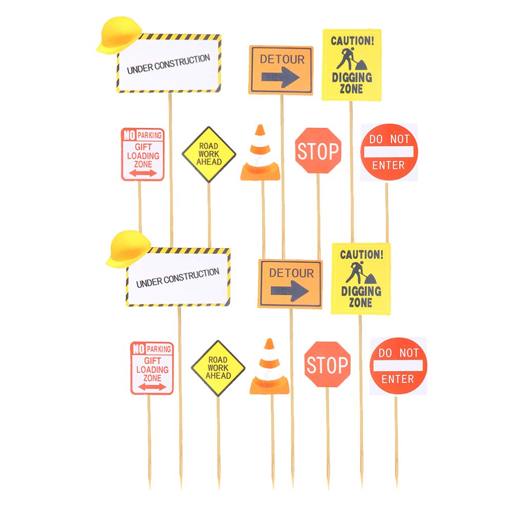 30PCS Mini Construction Vehicle Toys Set - Wooden Digger, Excavator, Tractor for Kids Birthday Cake Decorations, Party Favors & Engineering Play Scenes