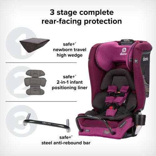 Diono Radian 3RXT Safe+ Convertible Car Seat for Toddlers & Kids - 3-in-1 Rear Facing, Forward Facing & Booster Seat - Perfect for Travel, School Runs & Family Road Trips