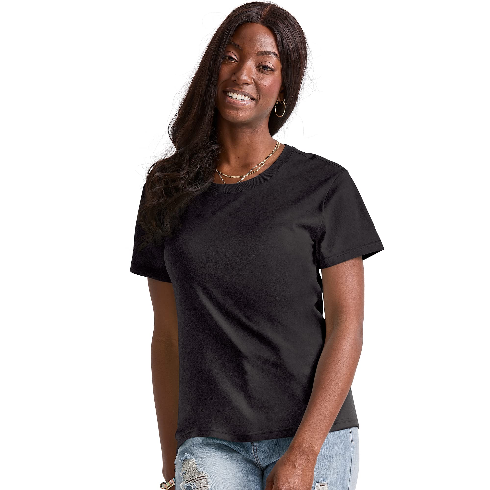 Hanes Women's Originals Graphic Cotton T-Shirt - Soft Comfortable Plus Size Tees for Casual Wear & Everyday Outfits | Perfect for Work, Weekend & Lounge