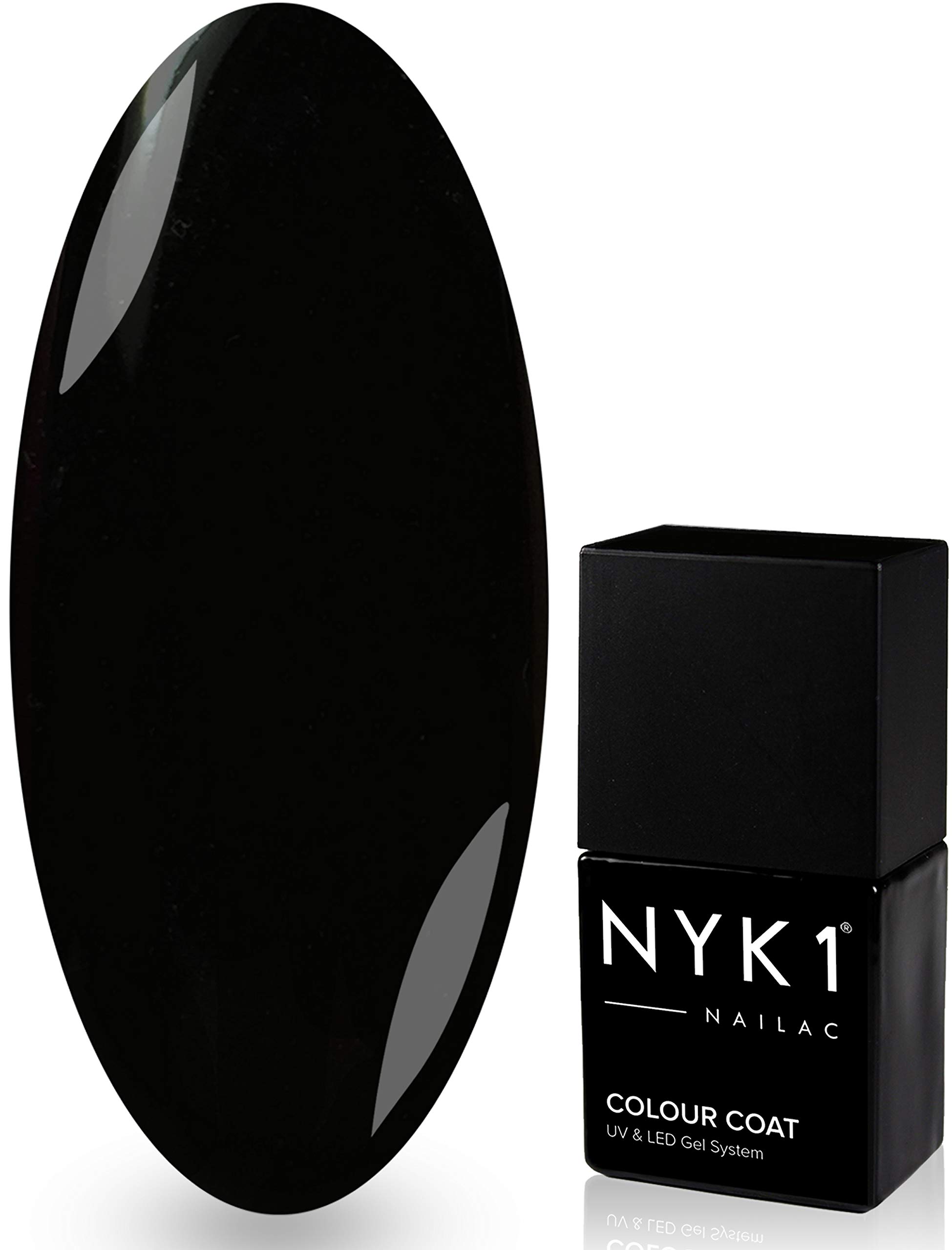 LUXURY NYK1 Black Gel Polish 10ml (Black Dress) - Professional LED/UV Gel Nail Polish for Manicure & Pedicure, Salon-Quality Home Gel Nail Varnish Set - Perfect for Nail Art, Parties, Weddings & Special Occasions