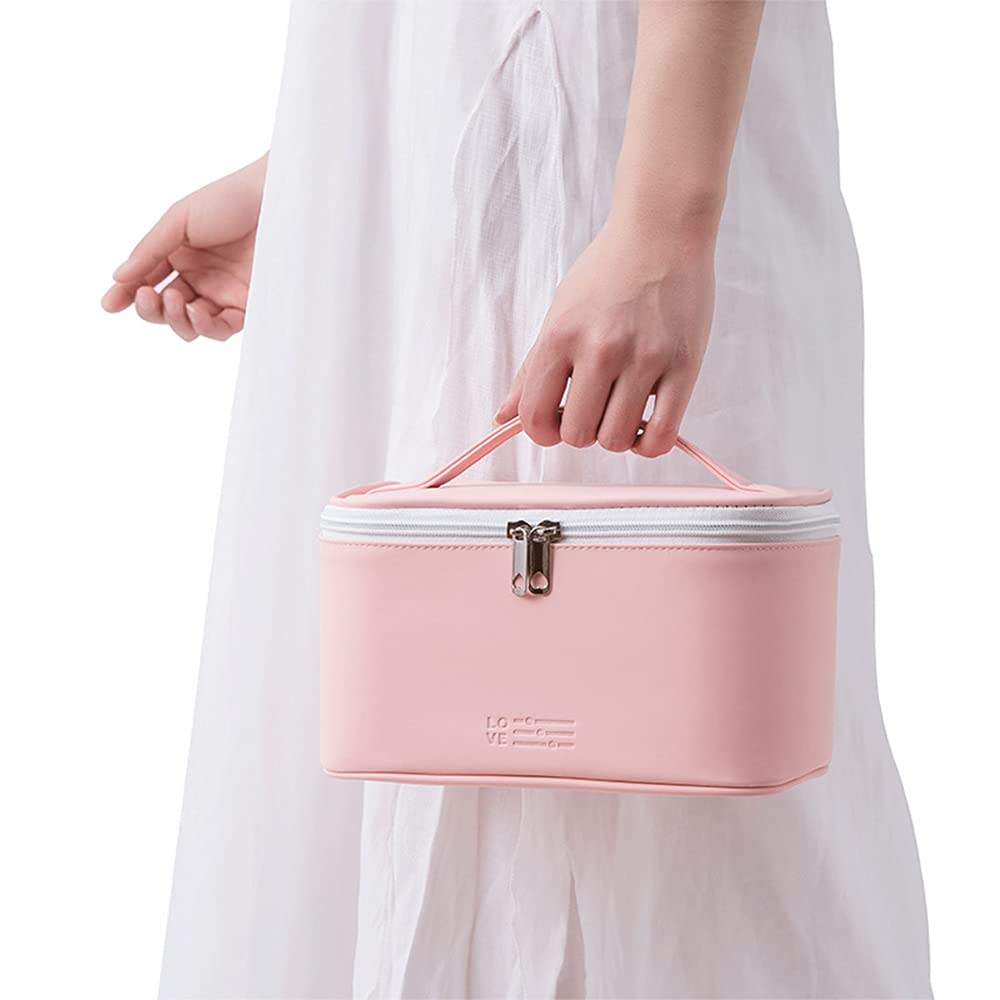 Meiyuuo 2-Pack Small Makeup Bags for Women - Pink Flamingo Cosmetic Pouches for Purse & Travel