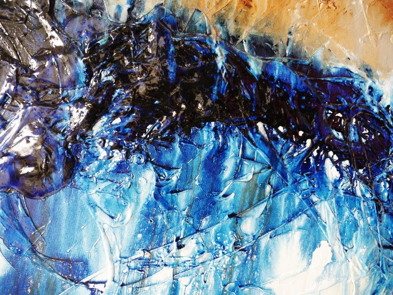 Abstract Blue Wall Art - Modern Canvas Painting for Home & Office Decor | Perfect for Living Room, Bedroom, or Workspace