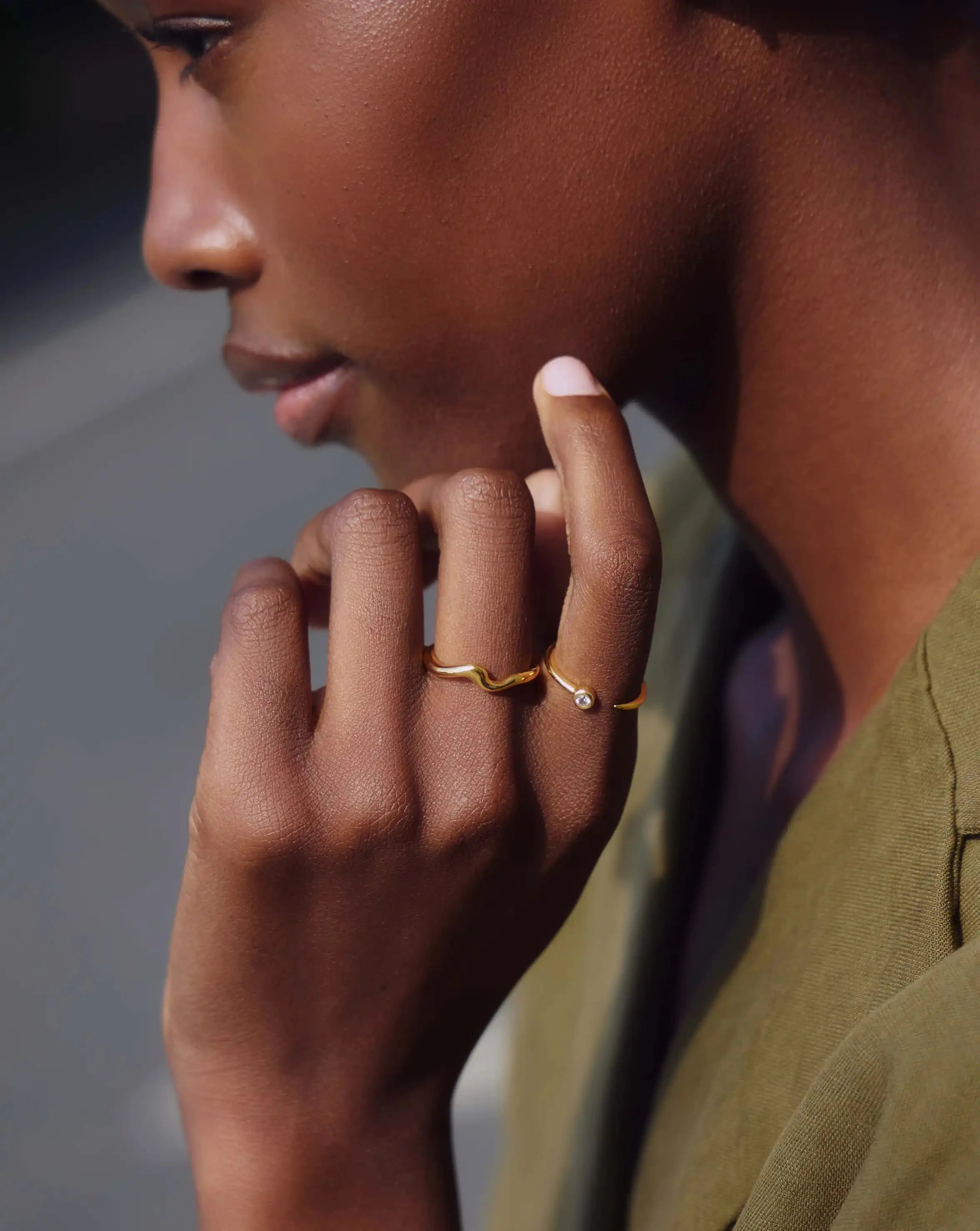 Interstellar Ring - 18k Gold Plated Cubic Zirconia Ring for Women | Elegant Space-Themed Jewelry for Date Night, Wedding, Anniversary Gifts & Special Occasions