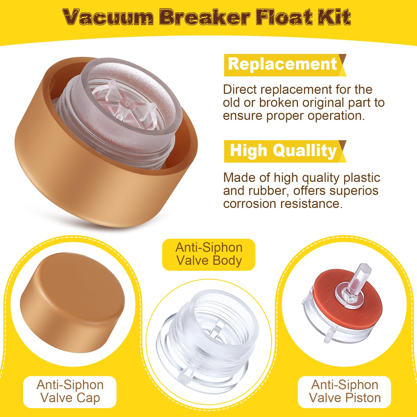 2 Pack Vacuum Breaker Float Kit - Compatible with Woodford RK-17VB Model 17 Wall Faucets | Anti-Siphon Valve Repair Replacement Parts for Outdoor Faucets, Garden Hose Bibbs & Irrigation Systems
