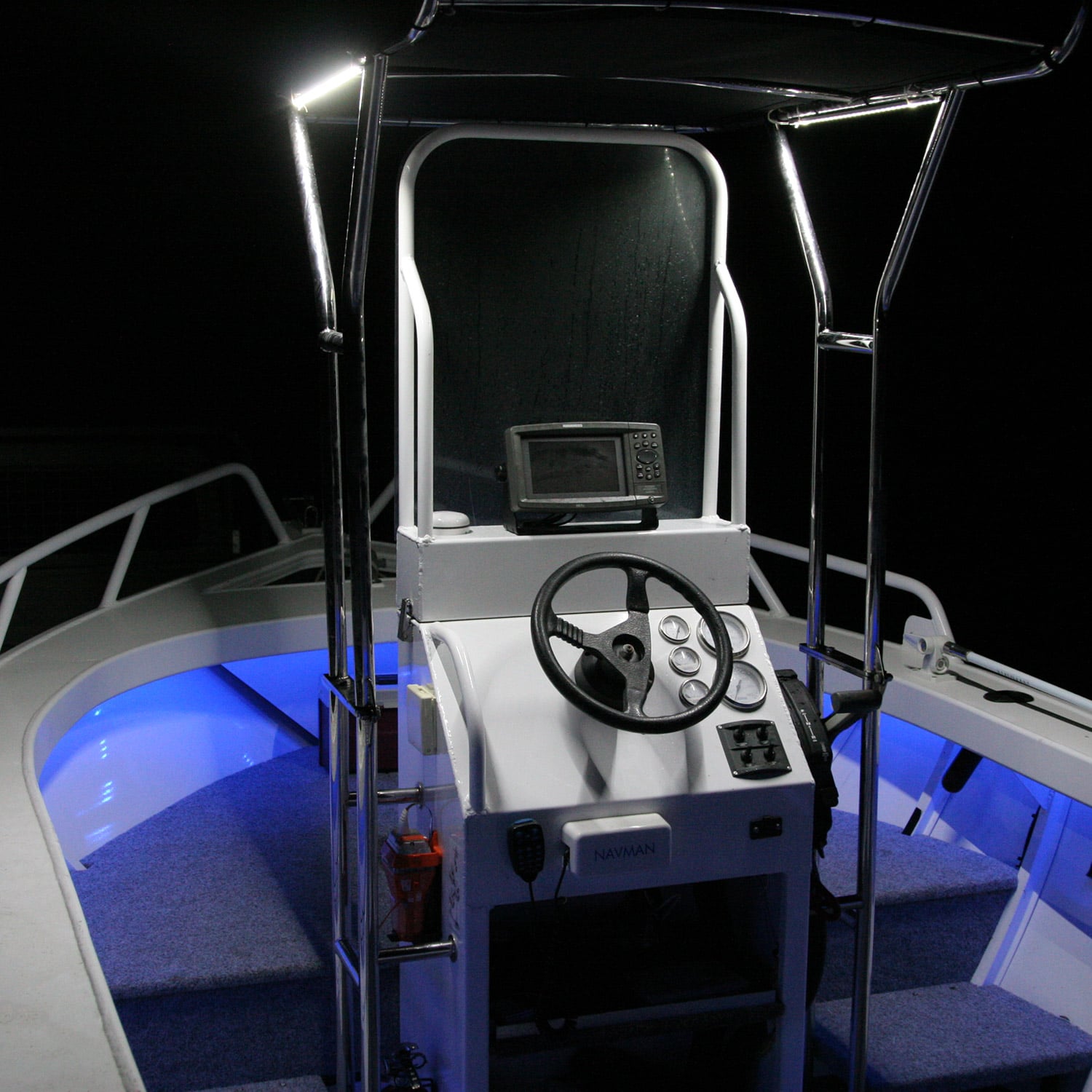 8m Tri-Color LED Boat Light Kit (White/Cyan/Blue) - Waterproof Marine Navigation Lights for Boats, Yachts & Kayaks - Perfect for Night Fishing, Docking & Safety Lighting