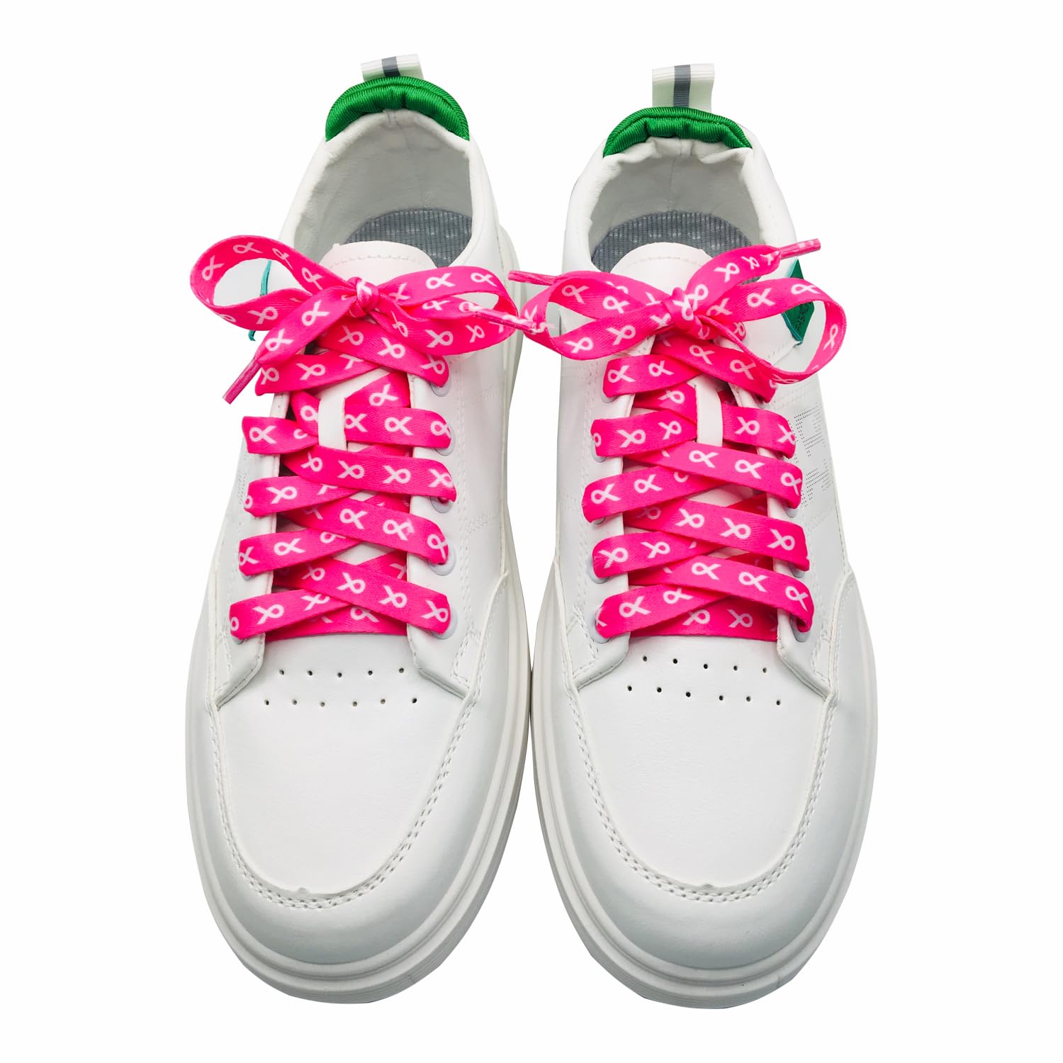 **Pink Ribbon Shoelaces 45 Inch - Breast Cancer Awareness Shoelaces for Running, Marathons & Sneakers - Athletic Shoe Laces for Runners & Supporters**    *(Perfect for charity runs, marathons, sports events, or everyday wear to show support for breast cancer awareness.)*