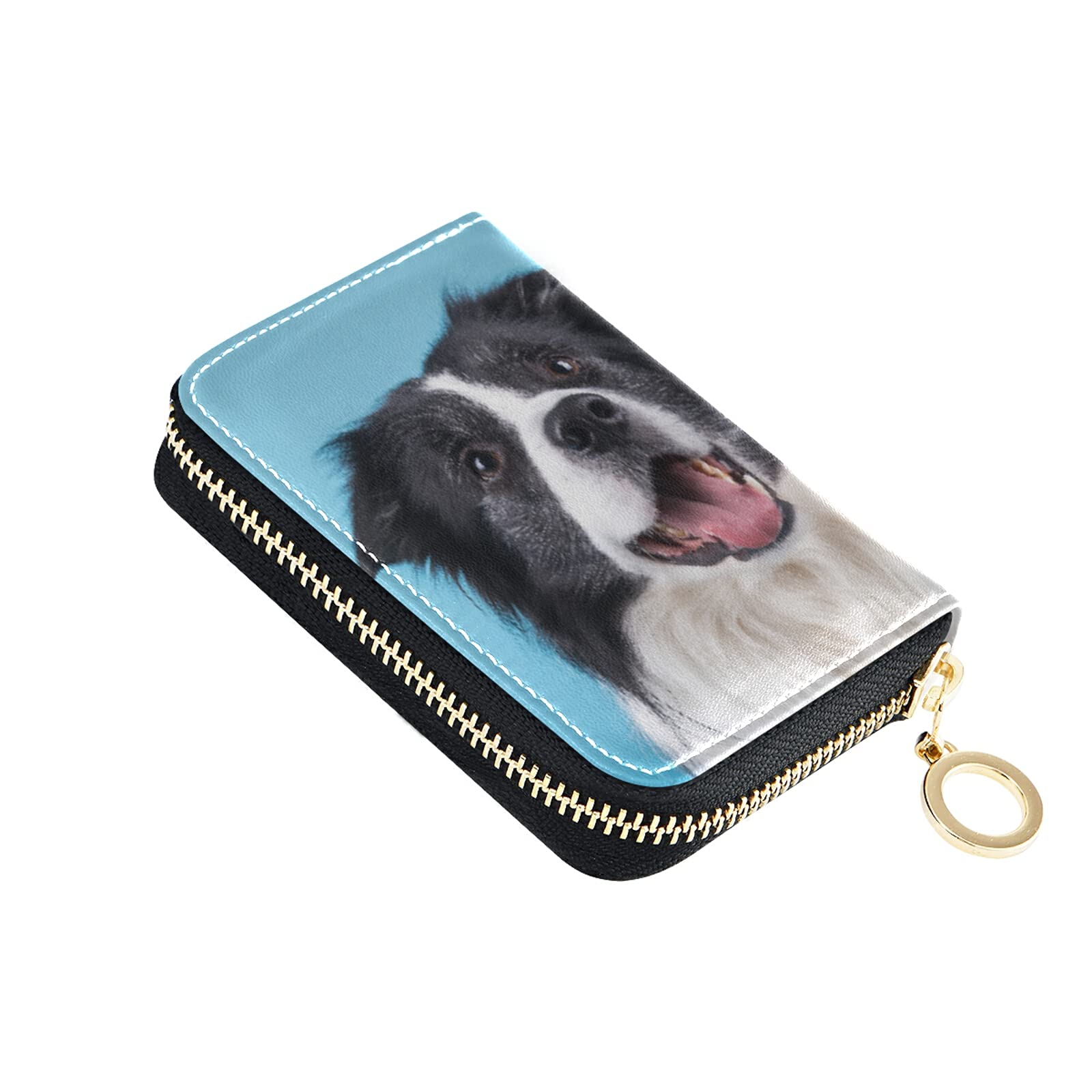 Adorable Healthy Happy Border Collie RFID Blocking Wallet for Women - PU Leather Credit Card Holder & ID Case - Perfect for Travel, Shopping, and Everyday Use