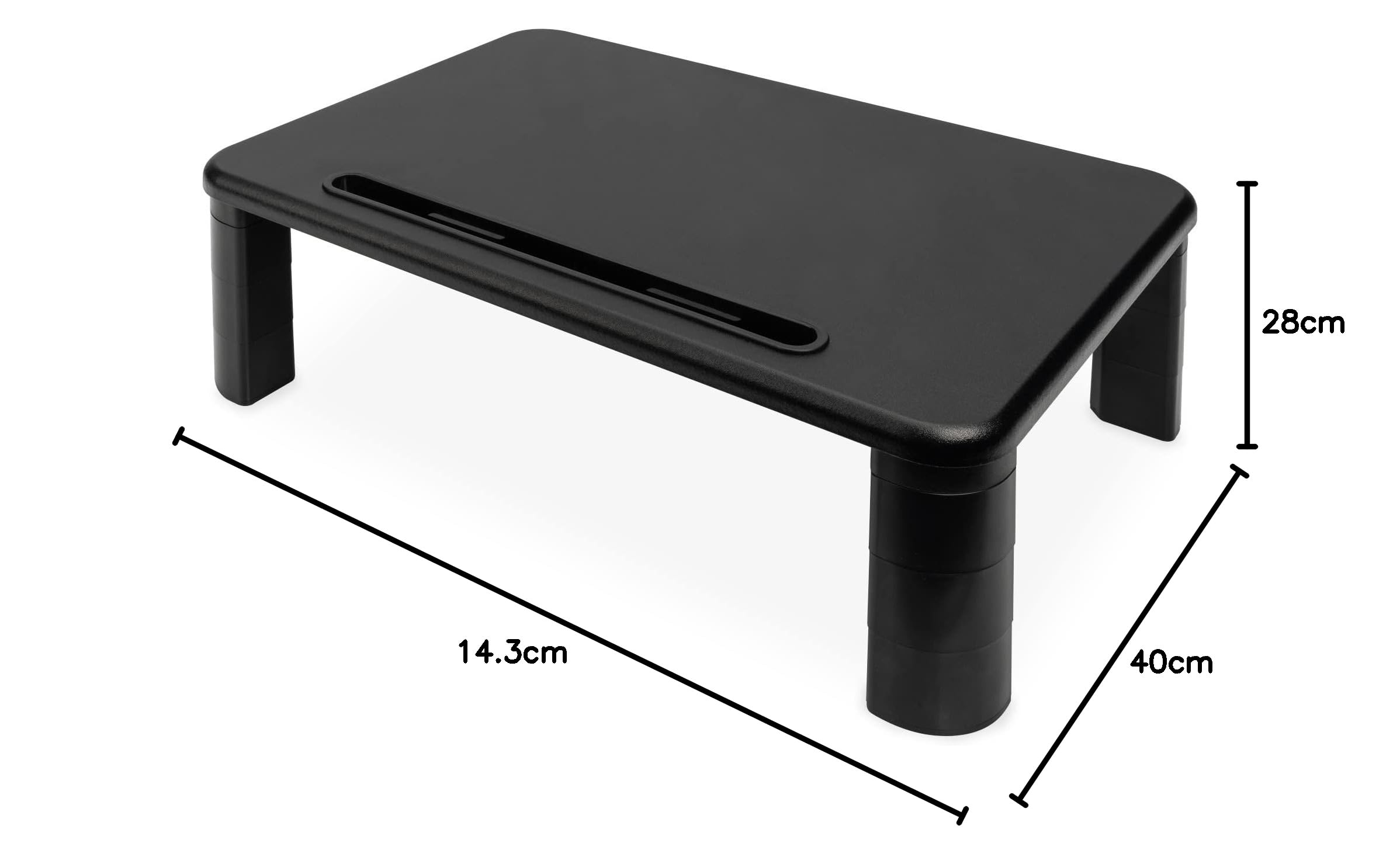 DIGITUS Ergonomic Monitor Riser Stand - Adjustable 3 Height Settings - Supports 10kg Weight Capacity - Perfect for Laptop, Tablet & Smartphone - Ideal for Home Office & Workspace Setup