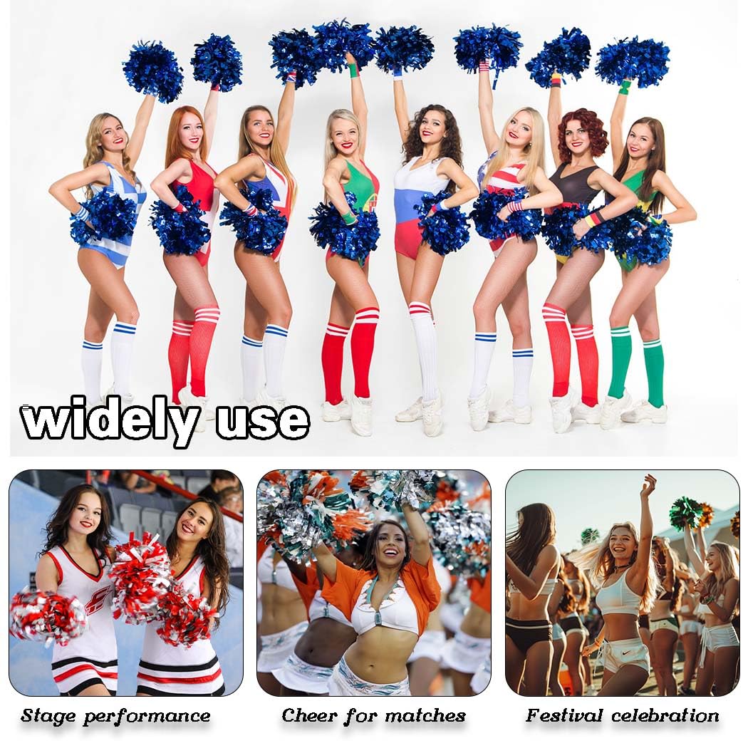 Yokawe 2 Pack Cheerleading Pom Poms with Handles - Team Spirit Dance Poms for Cheerleaders, Sports Games, School Events & Festivals - Perfect for Youth & Adults (Red/White) - Great for Pep Rallies, Parades & Cheer Competitions