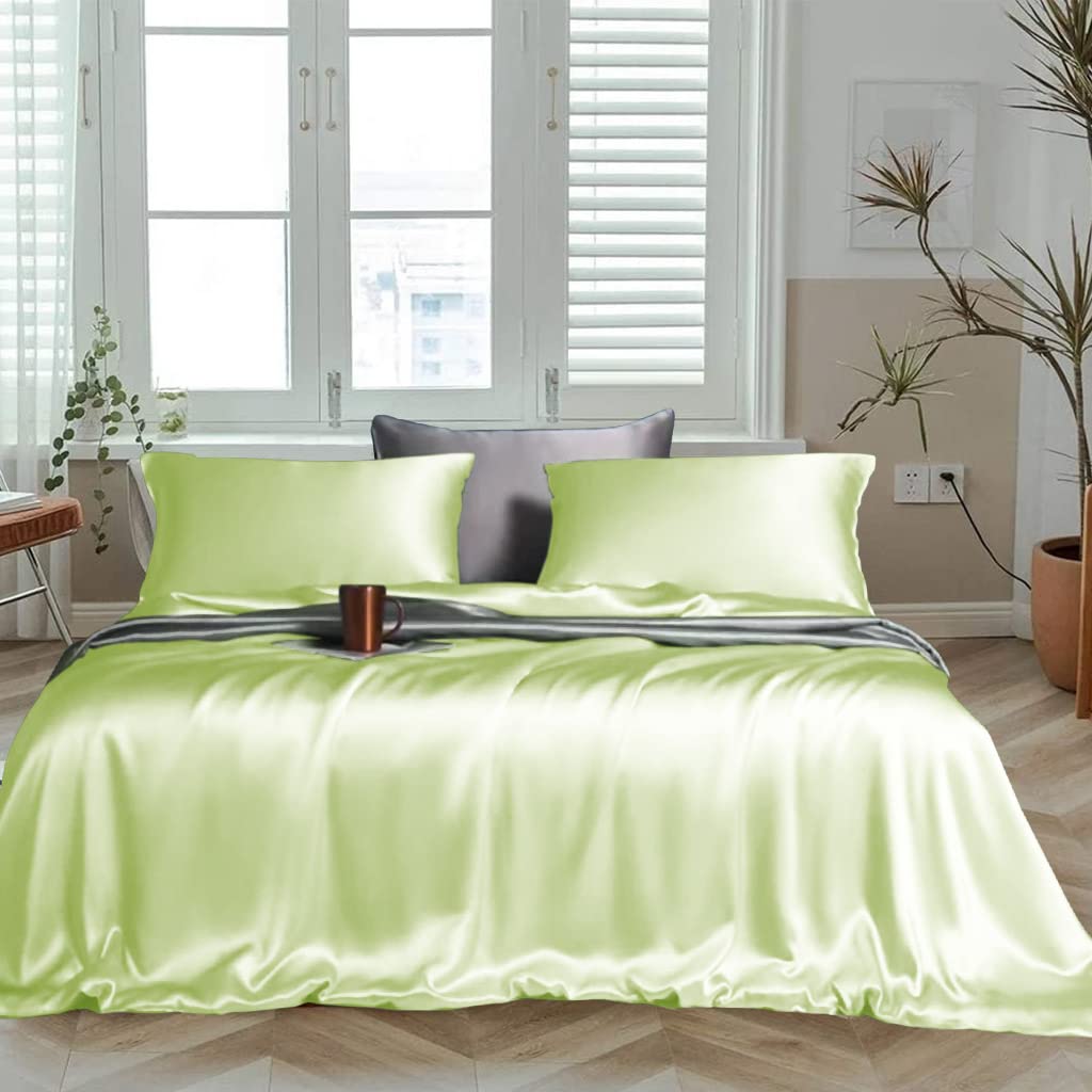 Premium 100% Eucalyptus Tencel Lyocell King Size Sheet Set - Cooling, Breathable & Silky Soft Bedding (1 Fitted Sheet, 1 Flat Sheet, 2 Pillowcases) | King/Mint Green | Perfect for Hot Sleepers & Luxury Bedroom Decor