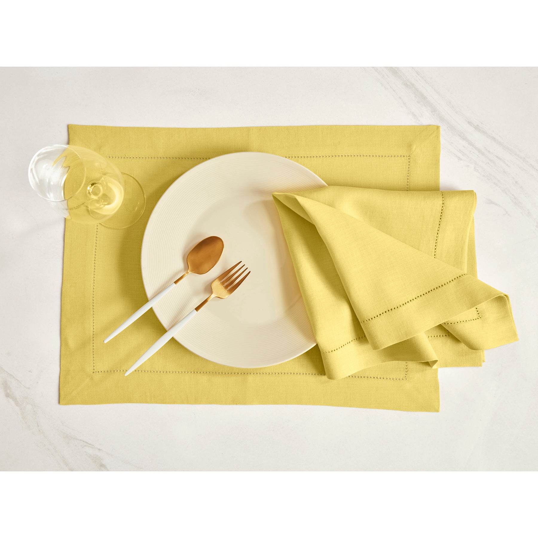 Sonoma Hemstitch Placemats Set of 4 - Premium Cotton Table Mats for Dining - Perfect for Dinner Parties, Holiday Meals & Home Decor