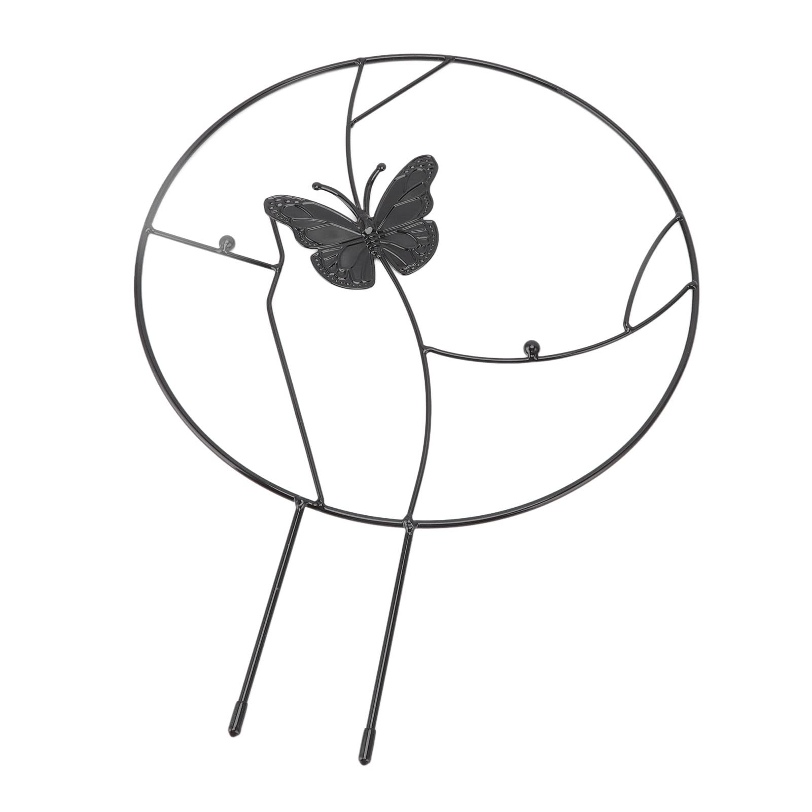 Atyhao 2-Pack Black Round Flower Plant Support Rings - Garden Stakes for Climbing Plants, Home Garden Design & Artistic Decoration | Perfect for Roses, Vines, and Outdoor Garden Decor