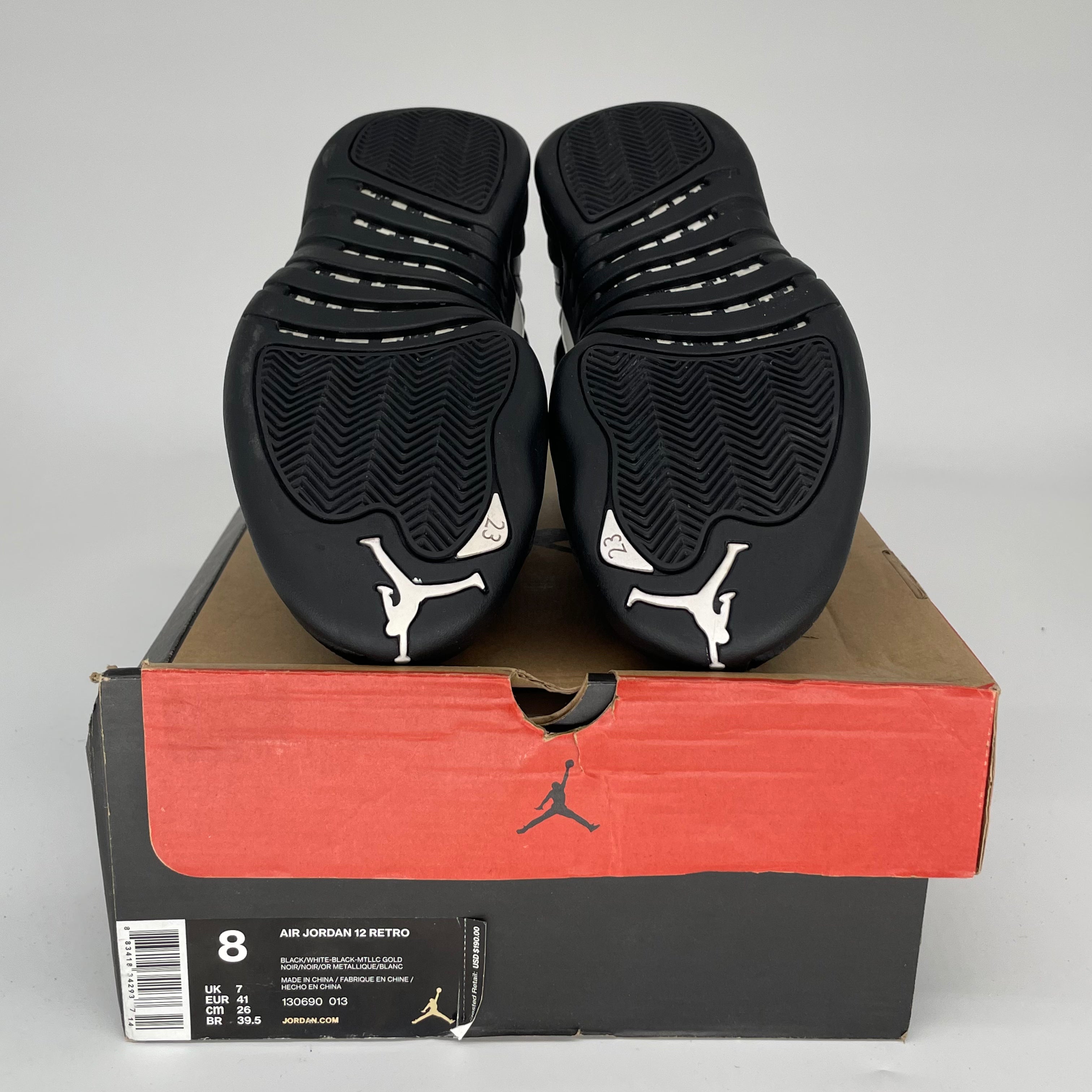 Original Air Jordan 12 Retro 'Master' Basketball Shoes - Men's Size 8 (130690-013) - Perfect for Streetwear & Court Performance