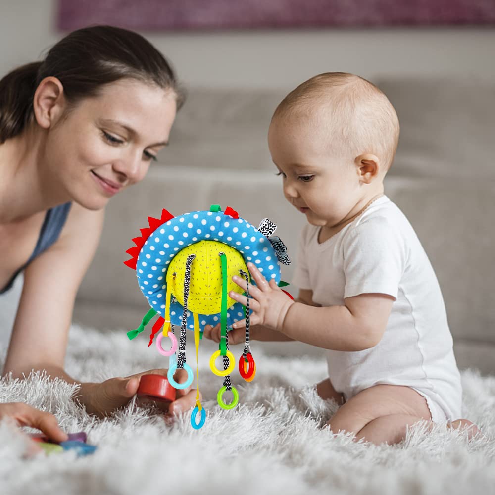 Montessori Toys for 1 Year Old - Pull String Sensory Toys for Toddlers to Develop Fine Motor Skills - Soft Plush Learning Activity Toy & Baby Rattle for 6-12 Months - Perfect First Birthday Gift for Boys & Girls - Great for Travel, Home Play & Early Childhood Education