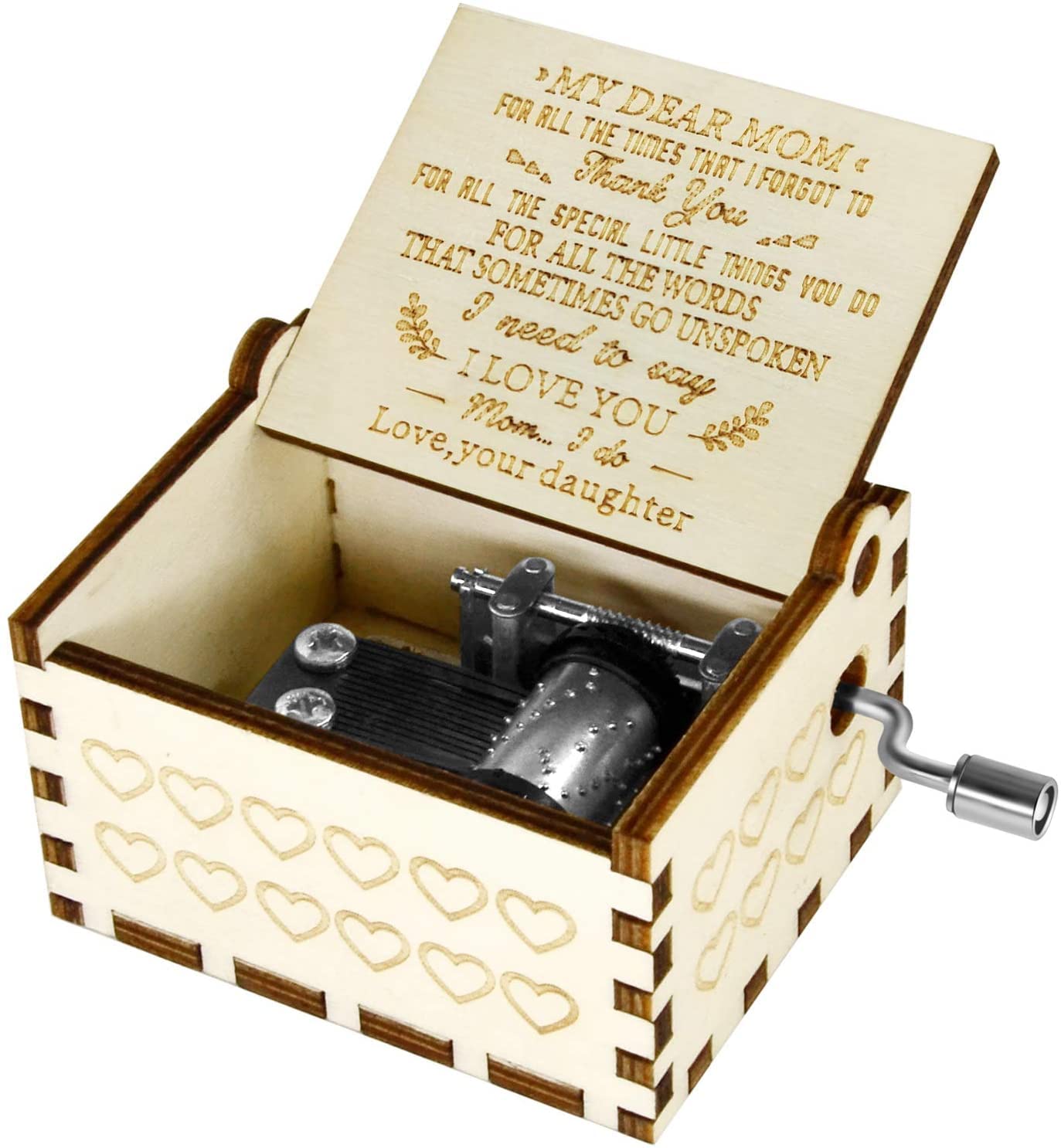 Beautiful Sutayaun Wooden Music Box - Perfect Gift for Mom on Mother's Day, Birthday or Anniversary | Handcrafted Musical Jewelry Box with Melodies for Home Decor & Special Occasions