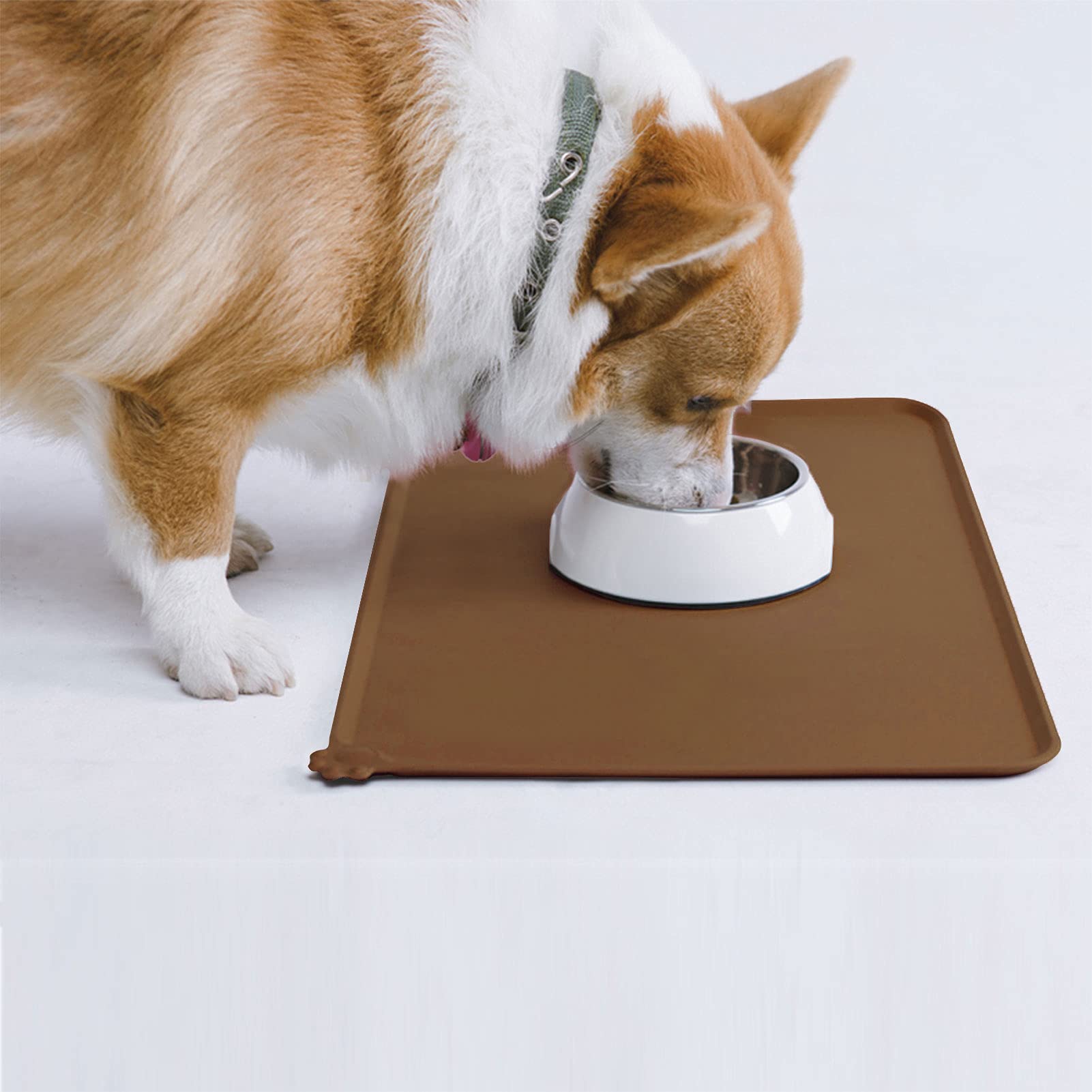 **AUDWUD Non-Slip Silicone Pet Feeding Mat - Waterproof Dog Bowl Pad for Food & Water - Perfect for Messy Eaters, Kitchen & Outdoor Use**