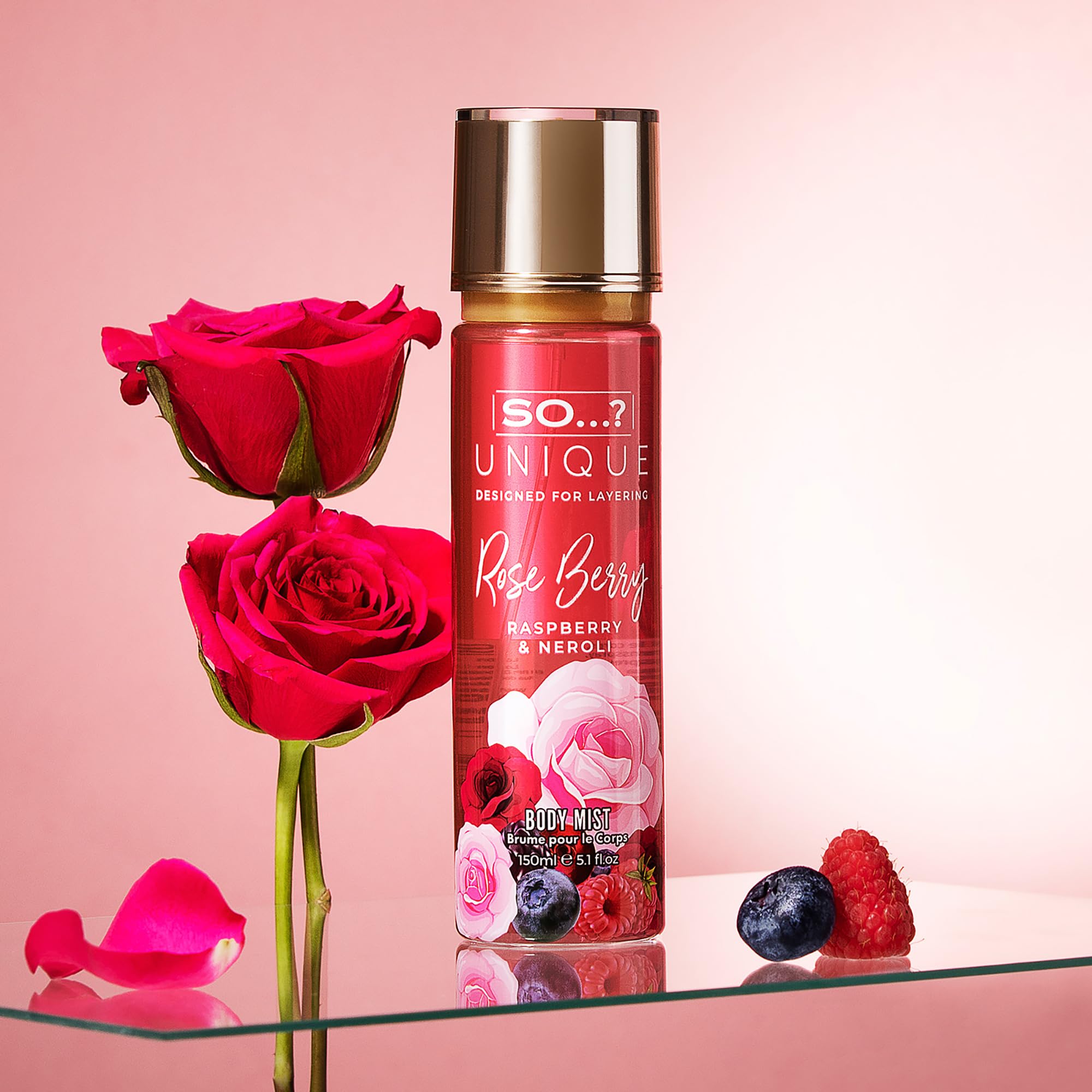 So...? Unique Rose Berry Body Mist for Women - Floral Fruity Vegan Perfume with Rose, Vanilla & Musk Notes - 5.1 oz Body Spray - Perfect for Daily Wear, Date Nights & Special Occasions