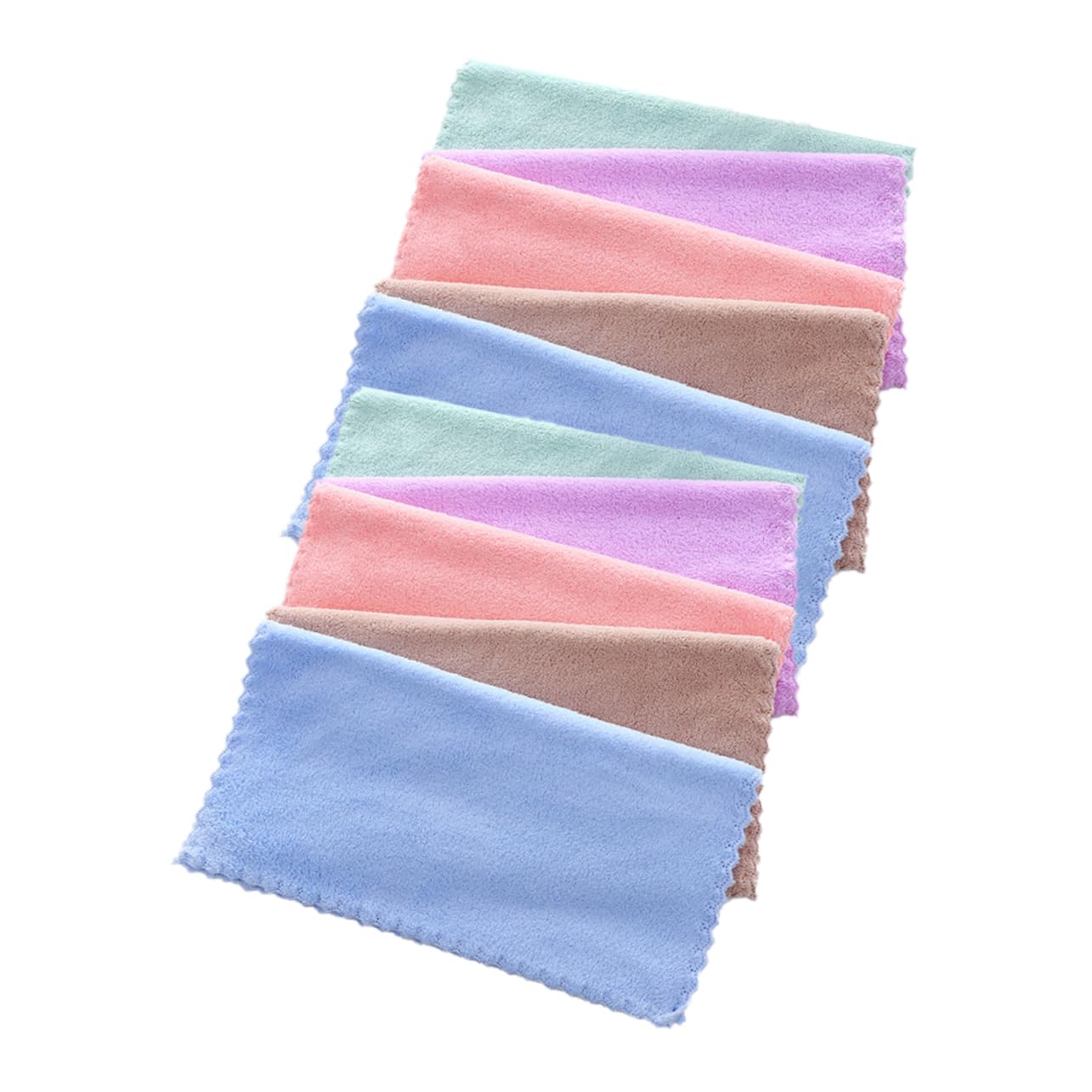 10Pcs Reusable Makeup Remover Washcloths - Soft Fleece Facial Cleansing Towels for Women & Men (Random Colors) - Gentle Makeup Removal & Daily Skincare Essential