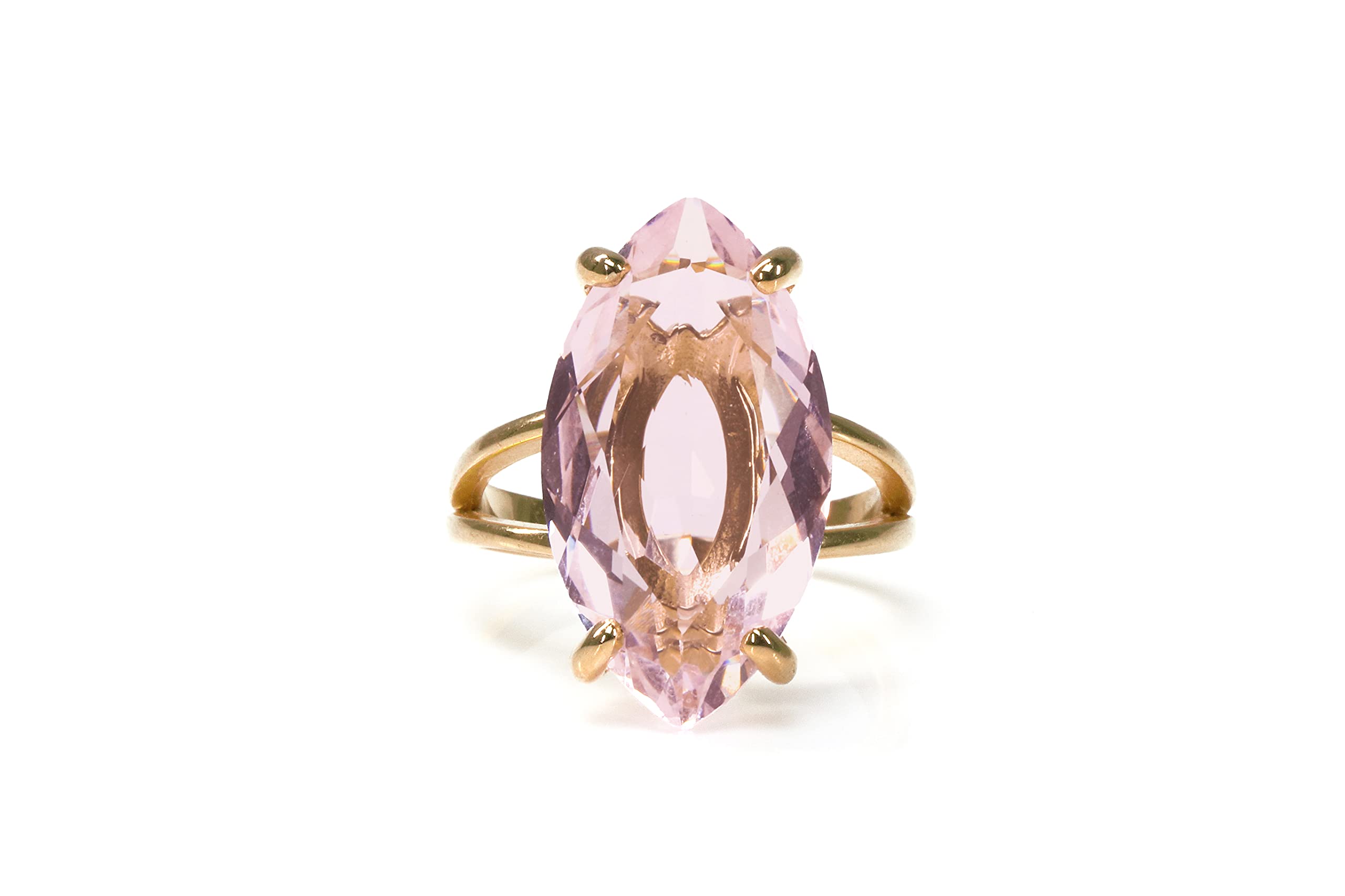 Rose Quartz Ring 14k Rose Gold - Handmade Jewelry for Women - Gift for Birthdays & Anniversaries - Elegant Party Wear