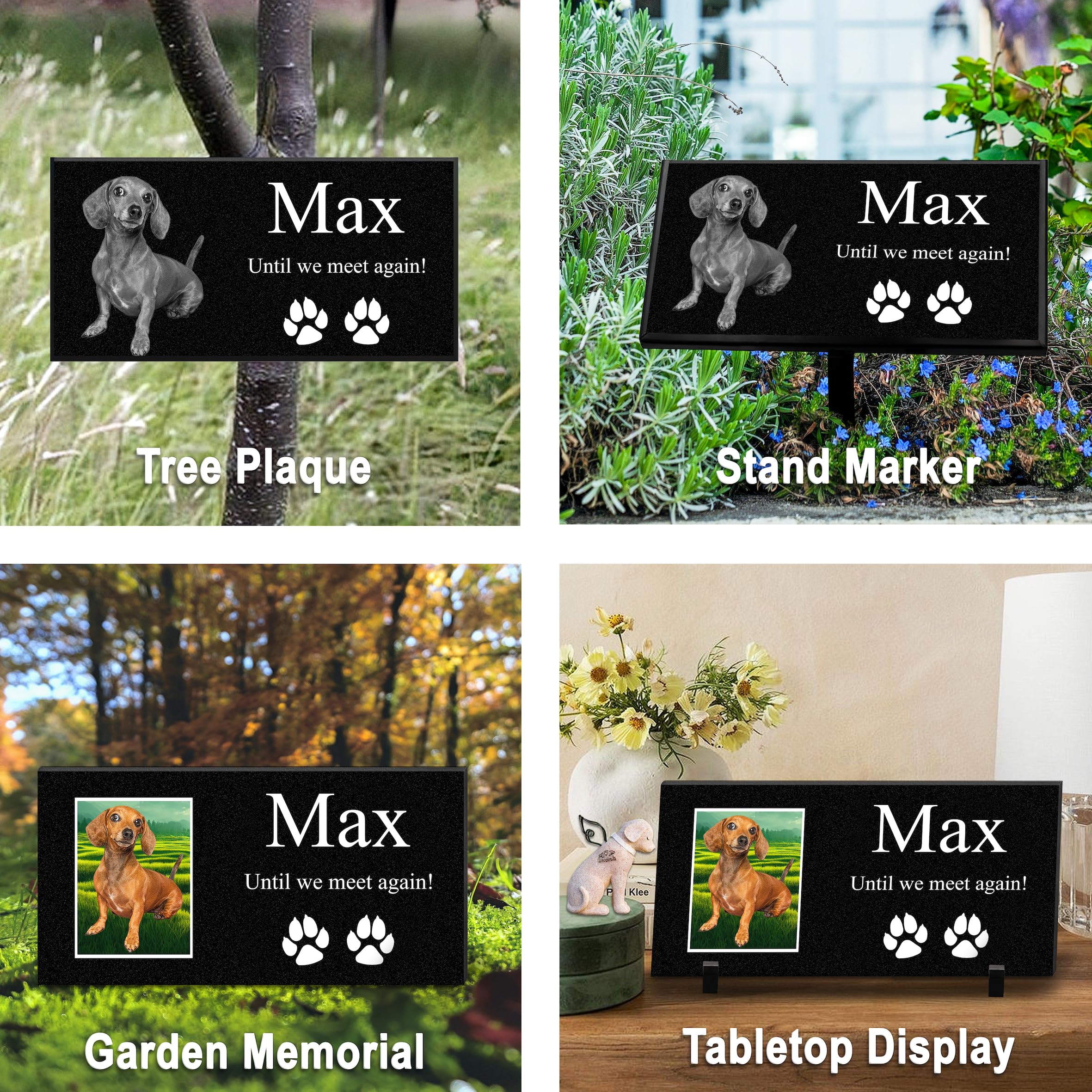Personalized Engraved Memorial Stones for Loved Ones - Custom Grave Plaques for Father, Mother, Pets (Dog, Cat) - Outdoor Burial Headstone Markers with Photo - Perfect Memorial Gifts for Cemetery, Garden & Home Remembrance