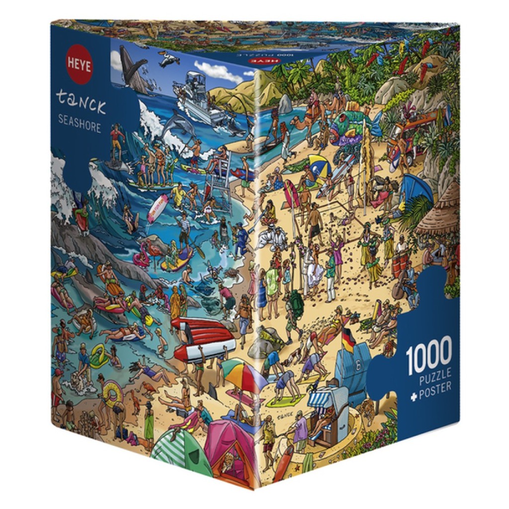 Heye 1000 Piece Triangle Jigsaw Puzzle - Tanck Seashore Artwork | Challenging Adult Puzzle for Home Decor & Relaxation