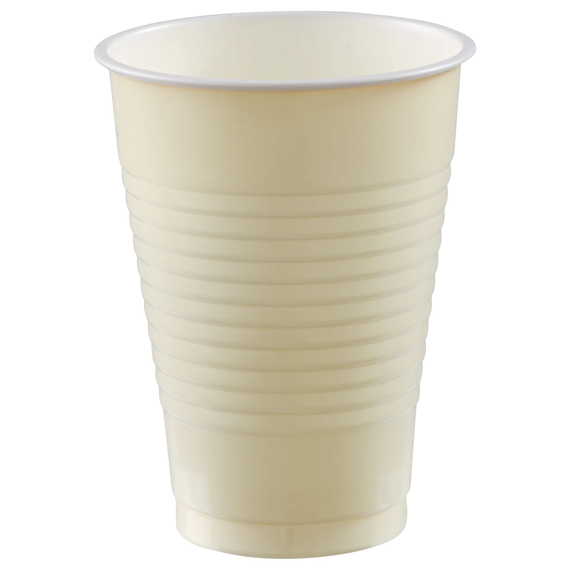 12Oz Vanilla Plastic Cups - Pack of 20, Fast Birthday Party Supplies, Disposable Drinkware for Parties, Events & Celebrations