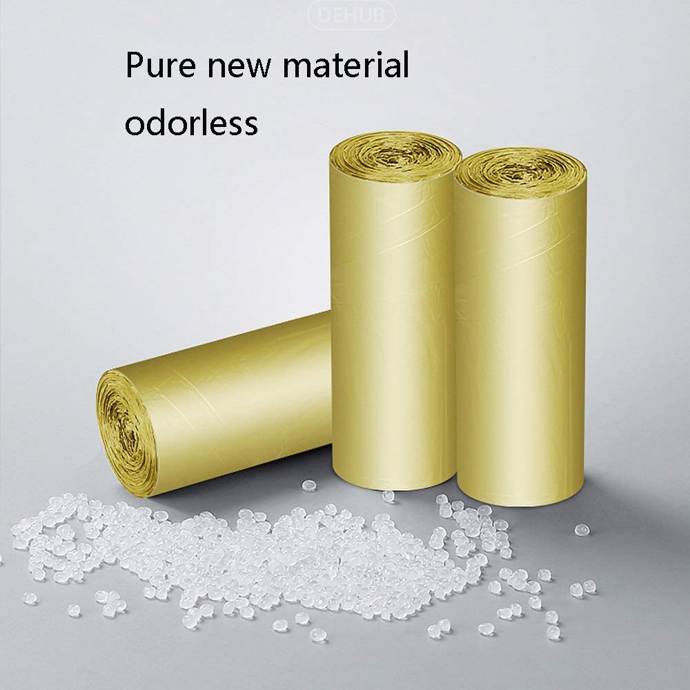 Premium Trash Bags - Heavy Duty Disposable Garbage Bags for Kitchen, Dorm & Office | 5 Rolls Gold Vest-Style Can Liners | Leakproof & Odor Control for Waste Bins, Trash Cans & Recycling Stations