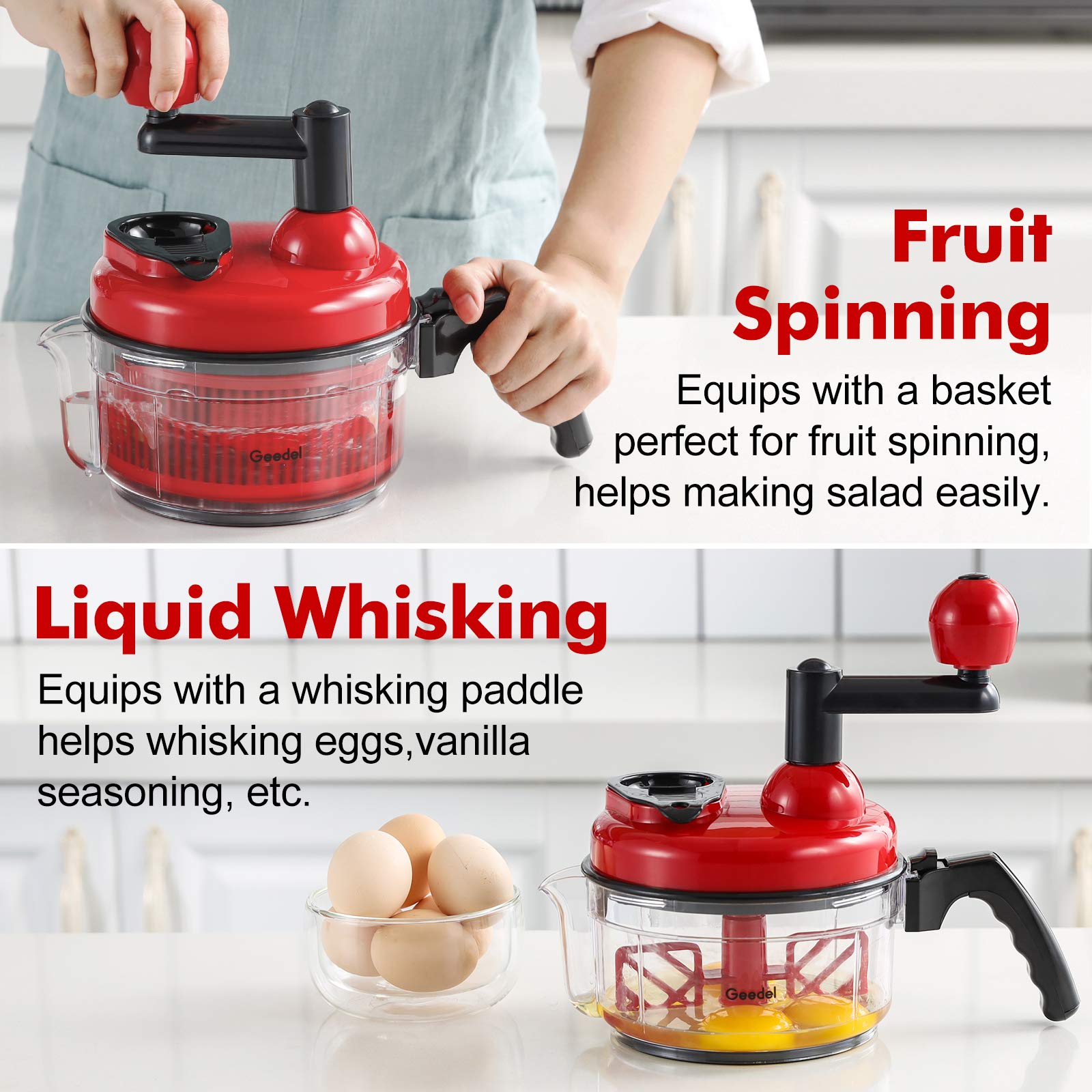 Geedel Hand Food Chopper - Manual Vegetable Dicer for Onion, Garlic, Salad & Salsa - Perfect for Kitchen Prep