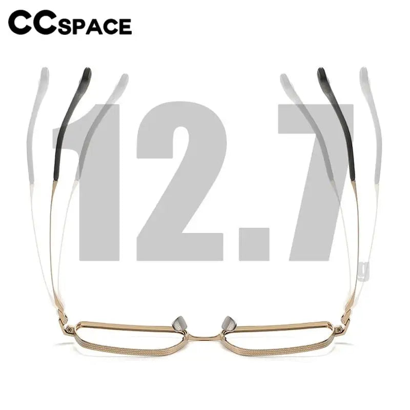 CCspace Men's Full Rim Square Titanium Eyeglasses Frame 57207 - Lightweight Durable Glasses for Work, Reading & Fashion