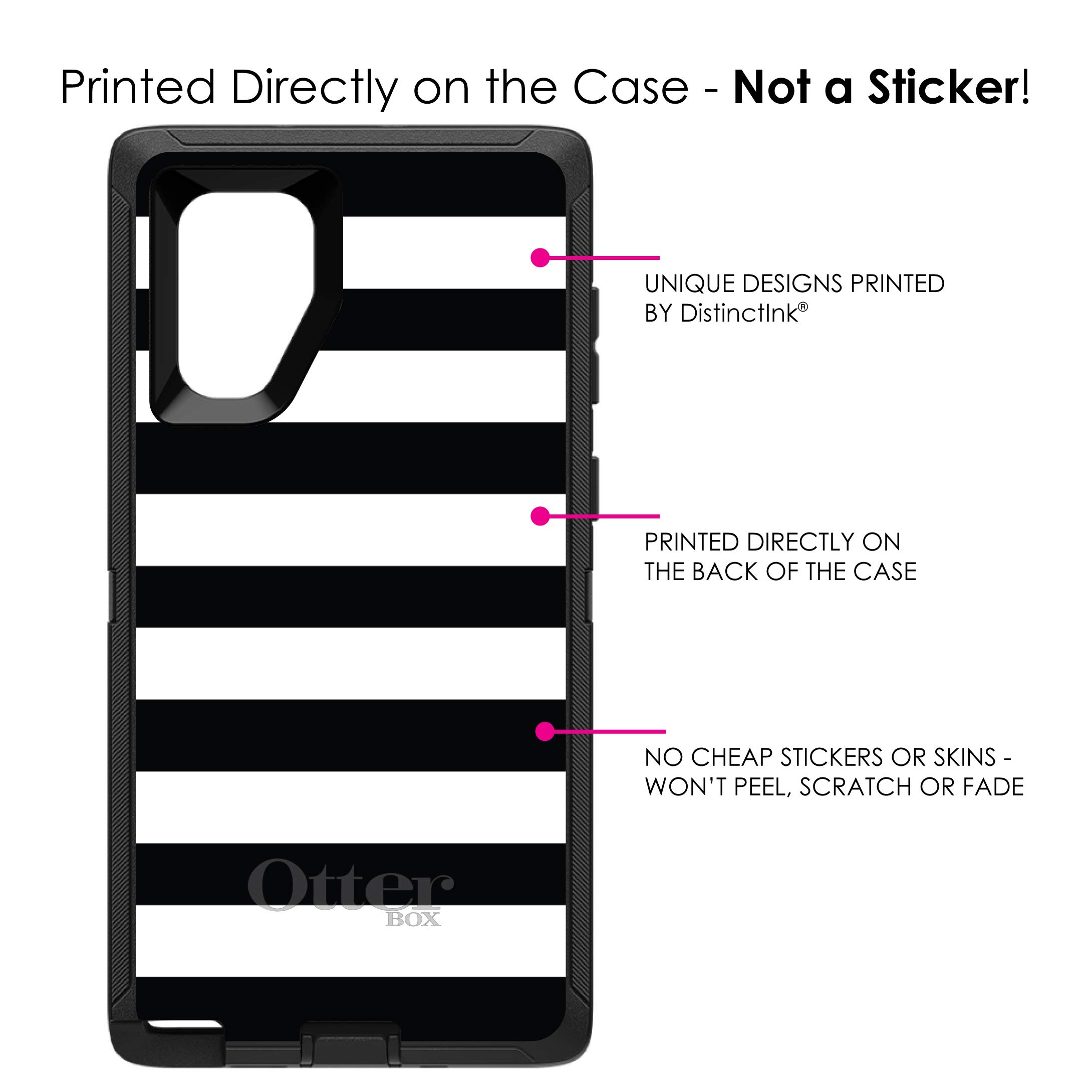 Custom Black & White Bold Horizontal Stripes Phone Case for Samsung Galaxy Note 10 (6.3 Inch Screen) - Durable Replacement for OtterBox Defender - Perfect for Work, Travel & Everyday Protection