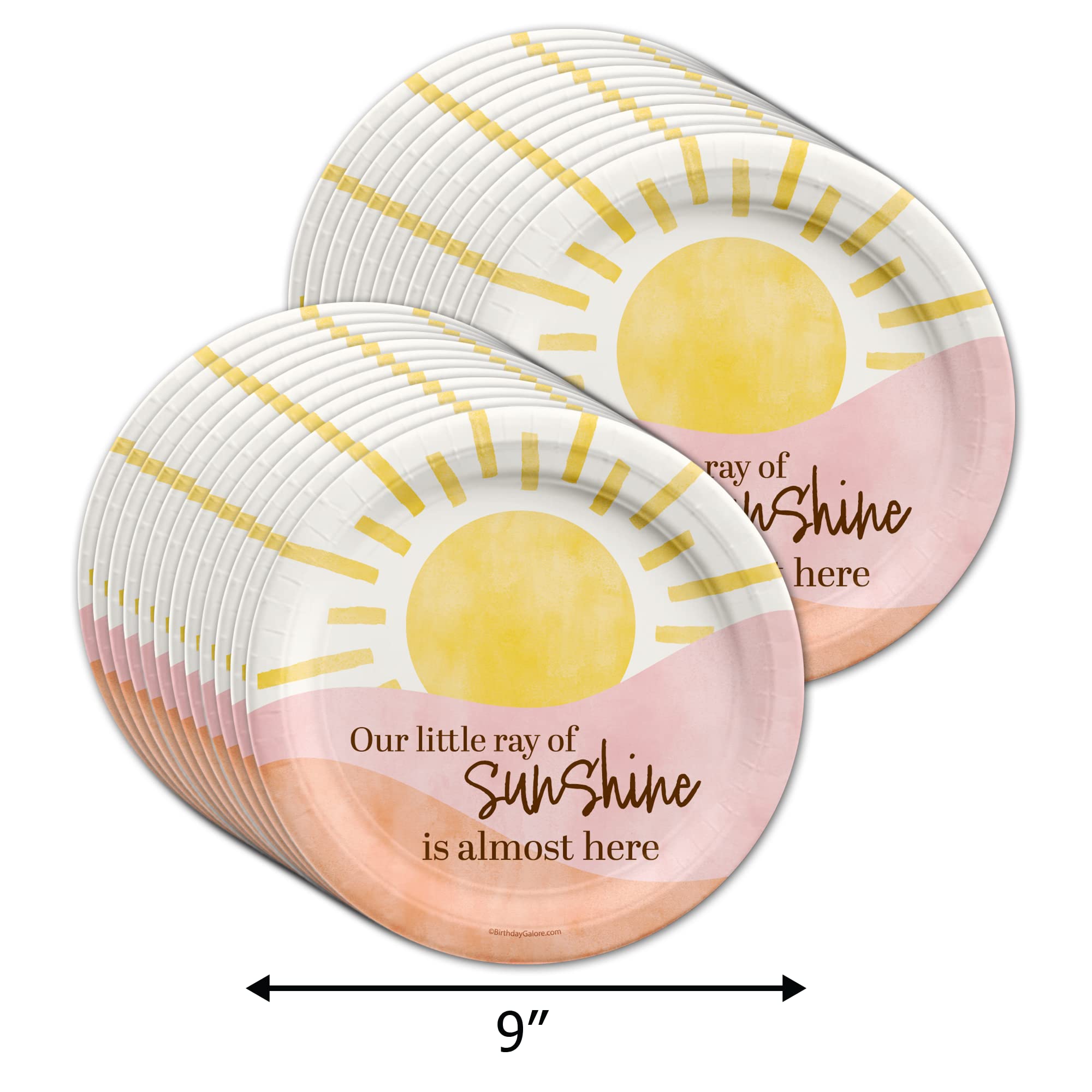 Little Ray of Sunshine Baby Shower Party Supplies Kit for 24 Guests - Gender Neutral Baby Shower Decorations with Plates, Cups, Napkins & More - Perfect for Coed Baby Showers, Gender Reveals & Nursery Celebrations