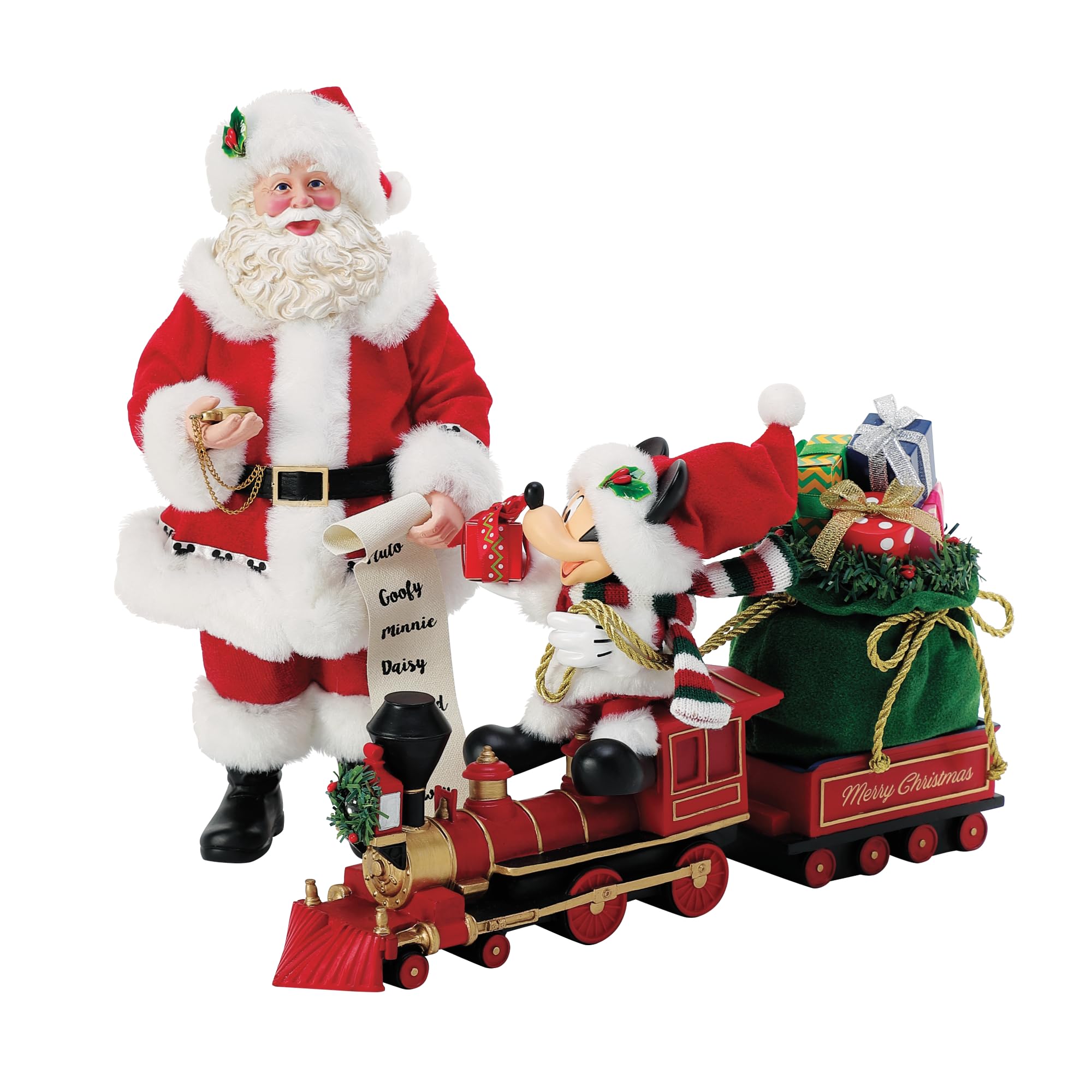 Department 56 Possible Dreams Disney Santa & Mickey Mouse Train Figurine Set - 10.5 Inch Colorful Christmas Collectible | Perfect for Holiday Decor, Disney Fan Gifts & Christmas Village Displays