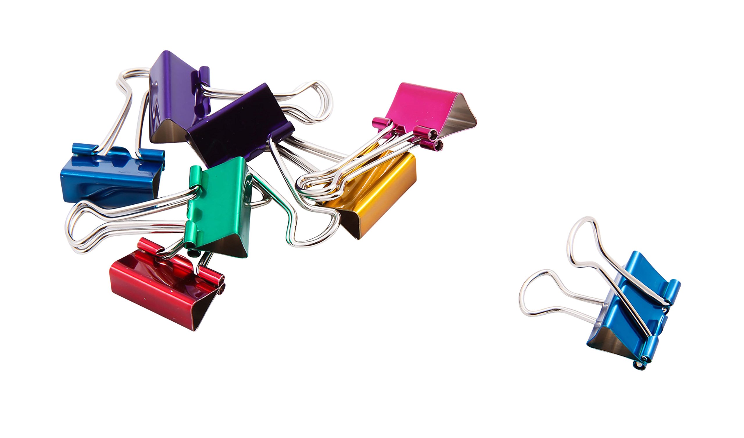 Colorful Small Binder Clips 0.75 Inch - 8 Pack Assorted Colors for Office Organization, School Projects, and Document Clipping