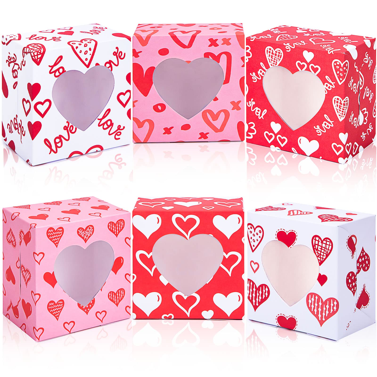 Valentine's Day Bakery Gift Box with Clear Window - Perfect for Cookies, Cupcakes & Sweet Treats | Elegant Packaging for Gifts, Parties & Special Occasions