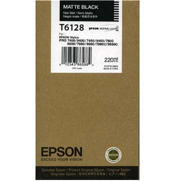 Epson T612800 Matte Black Ink Cartridge 220ml for Epson 7800/7880/9800/9880 Printers - Ideal for Photo Printing, Graphic Design & Professional Art Projects