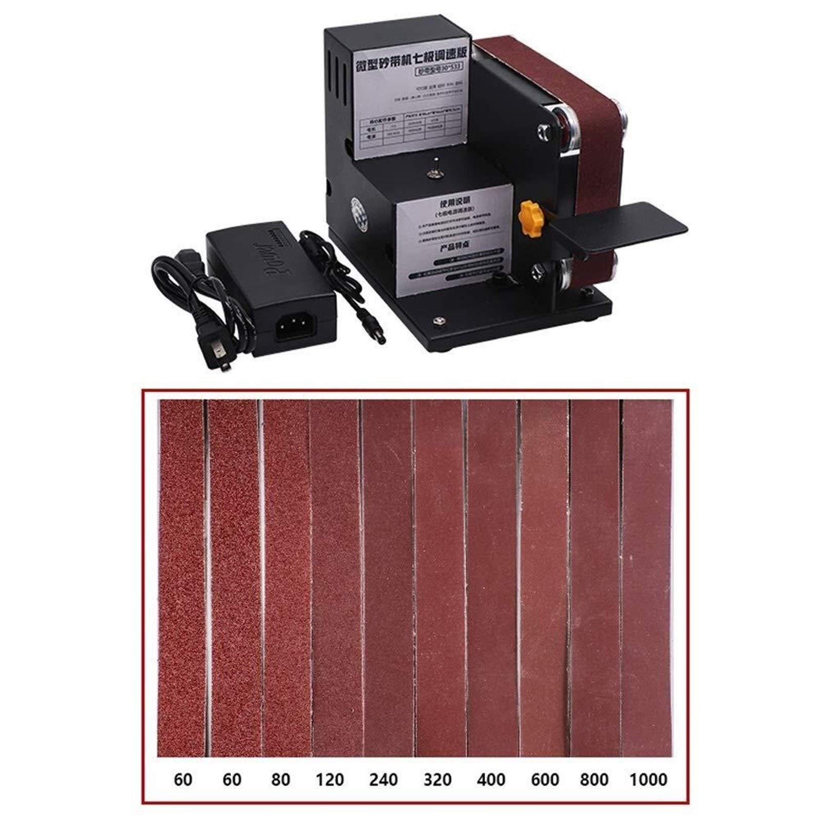 Micro Belt Sander - Compact Electric Belt Sander for DIY Polishing, Grinding & Sharpening | Precision Bench Tool for Woodworking, Metalworking & Knife Sharpening | Perfect for Home Workshops & Professional Use