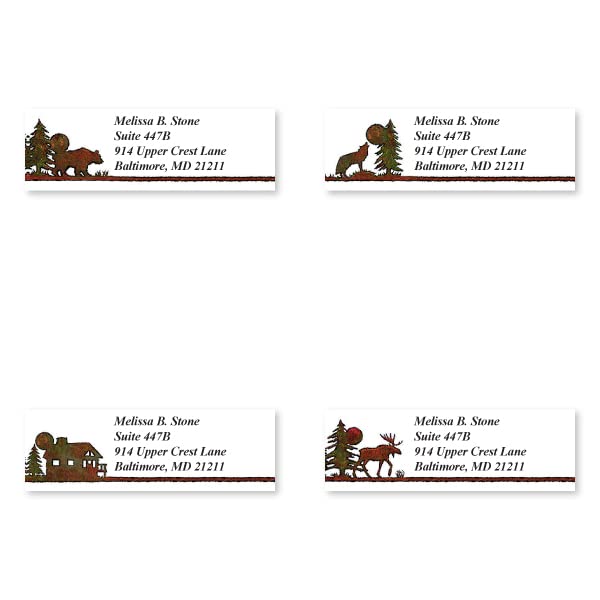 Country Lodge Landscape Assorted Sheeted Address Labels - Self-Adhesive Mailing Stickers for Envelopes, Packages & Invitations - Perfect for Home, Office & Wedding Use