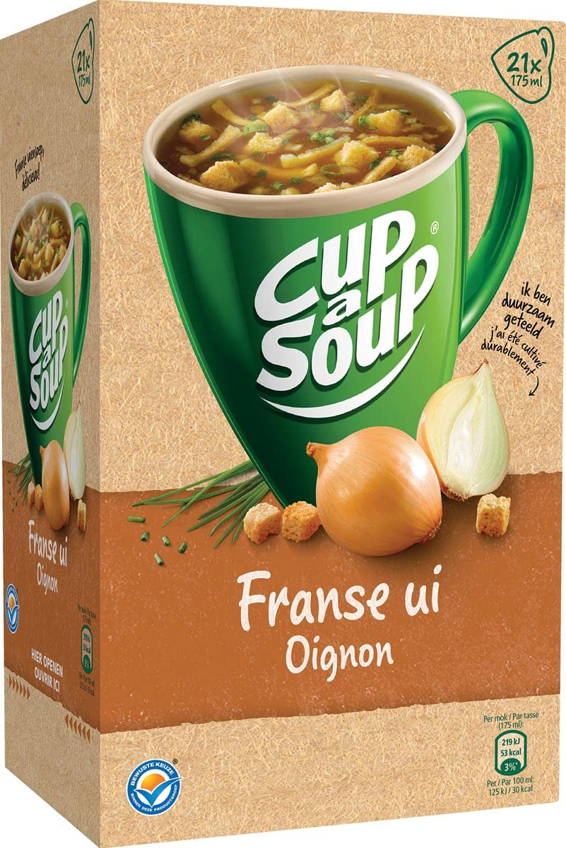 French Onion Cup-a-Soup - 21 Pack (175ml Each) - Instant Soup for Quick Meals, Office Lunches & Camping Trips
