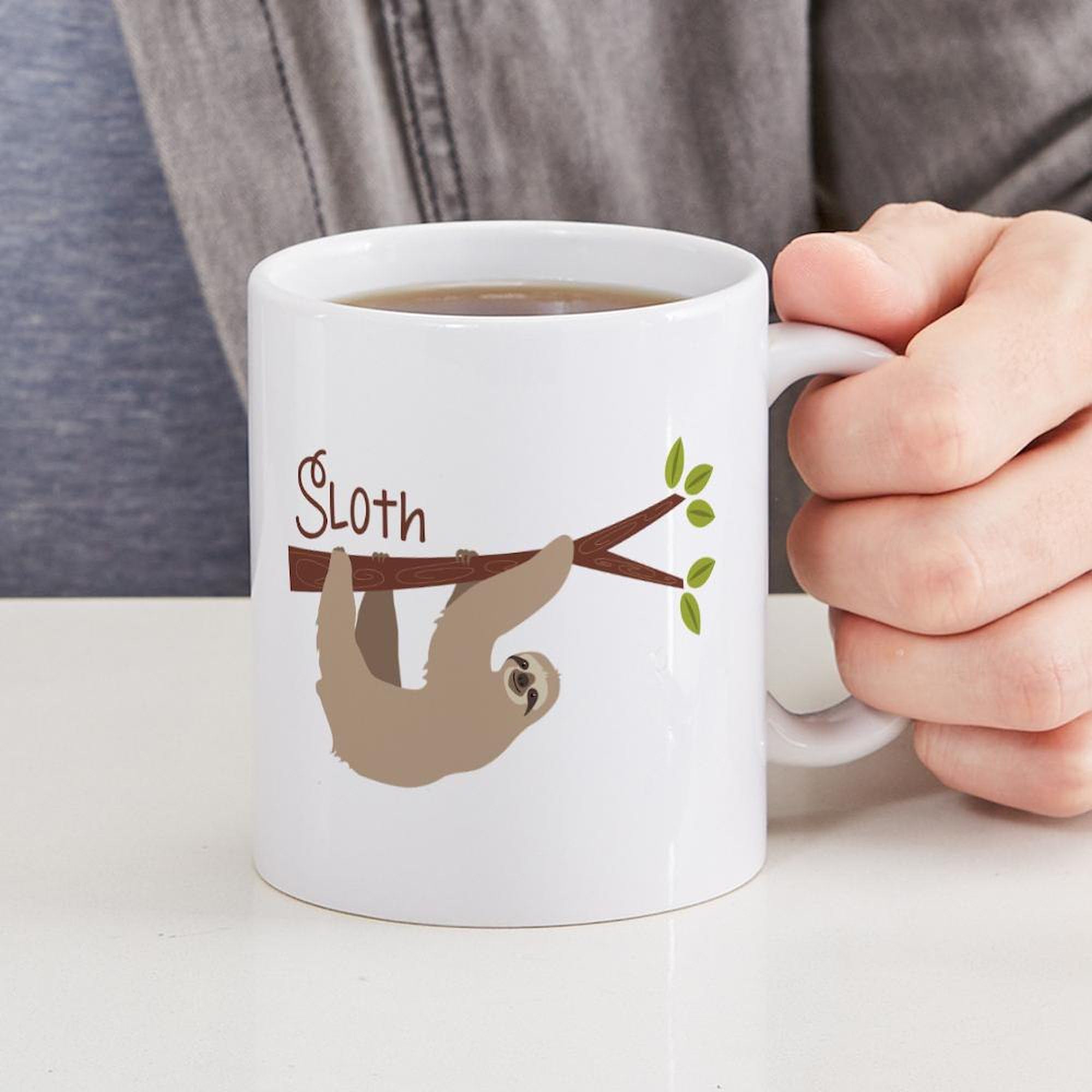 Sloth Themed 11 oz (325 ml) Ceramic Coffee Mug - Funny Animal Design for Tea, Hot Chocolate & Office Use - Perfect Gift for Sloth Lovers & Coffee Enthusiasts
